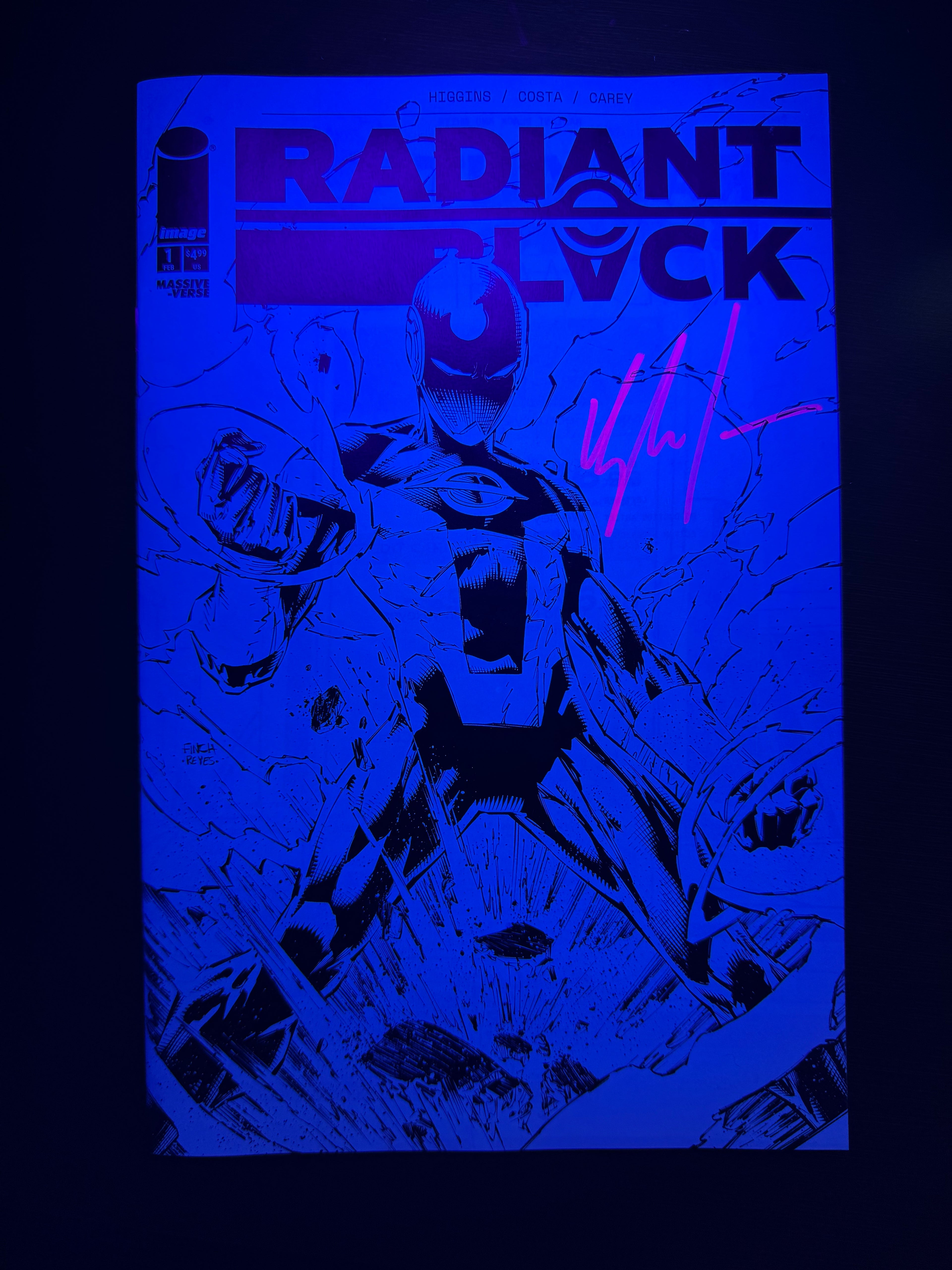 Radiant Black & White #1 BLACK LIGHT SIGNATURE BY KYLE HIGGINS