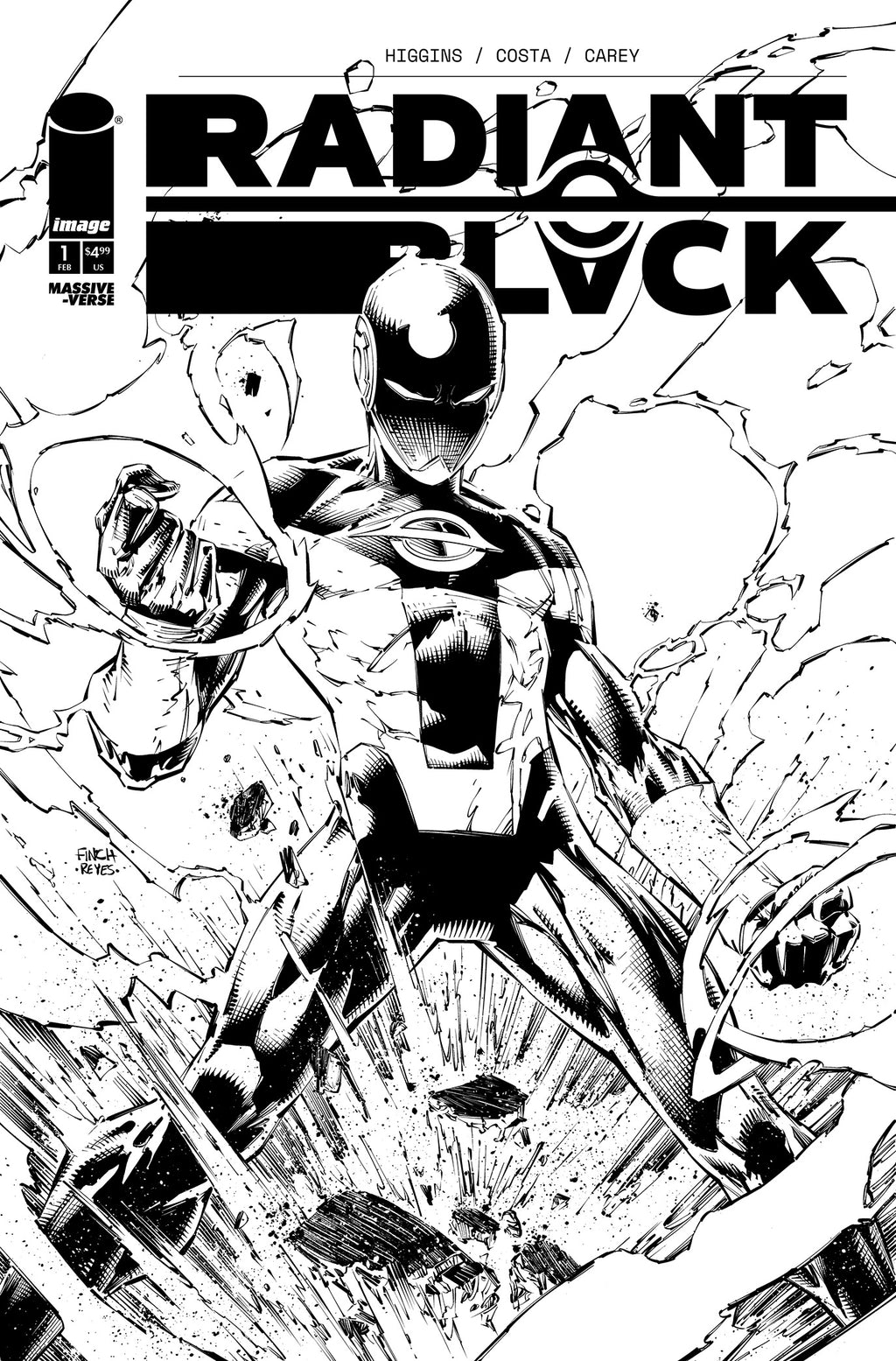 Radiant Black & White #1 BLACK LIGHT SIGNATURE BY KYLE HIGGINS