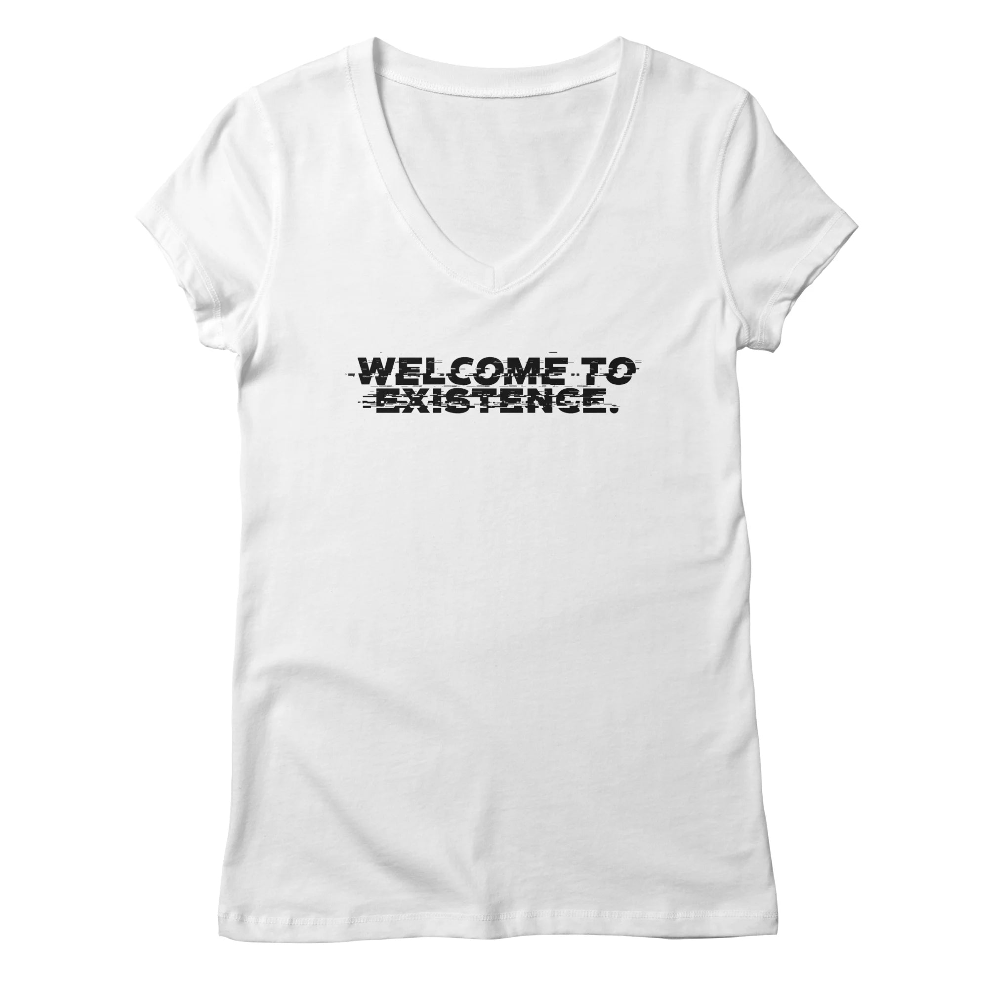 Welcome to Existence (Black Text) - Issue #10 Exclusive — Womens V Neck