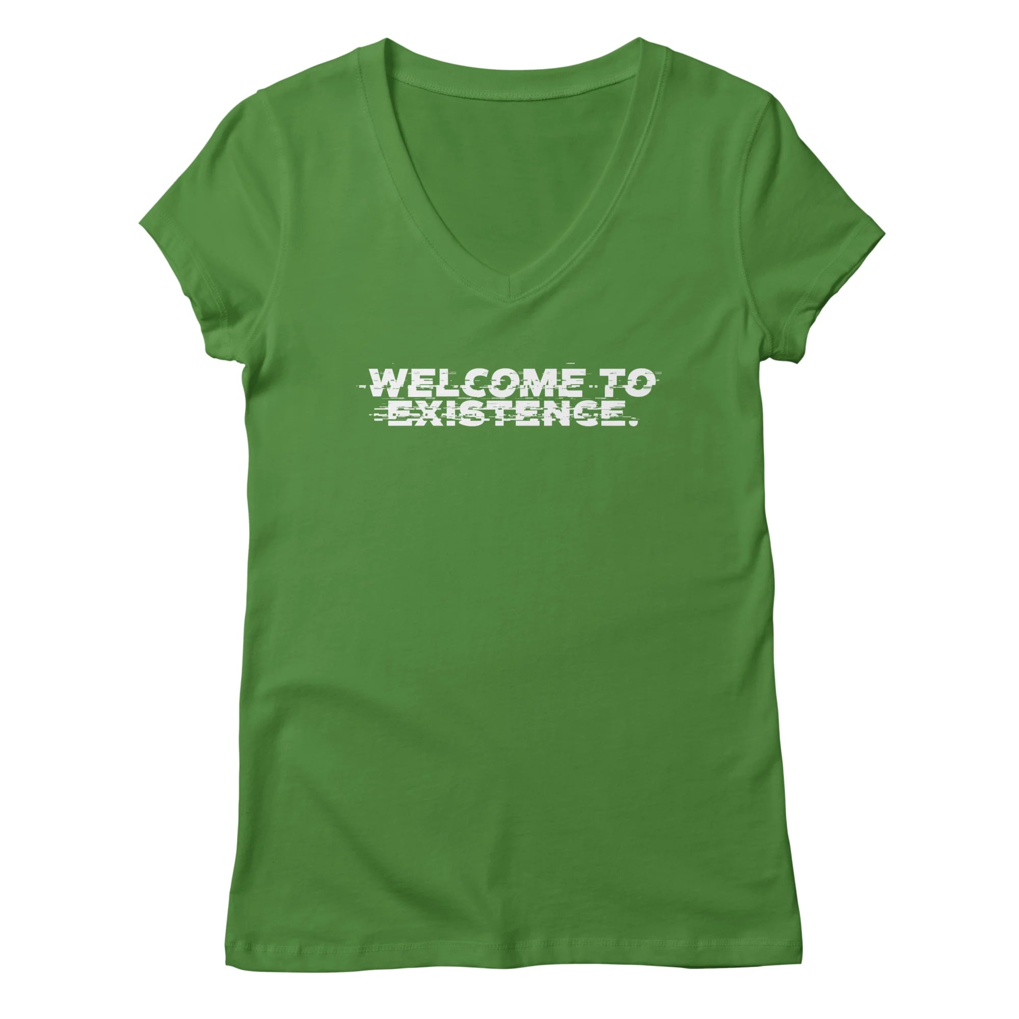 Welcome to Existence (White Text) - Issue #10 Exclusive — Womens V Neck