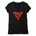 Inferno Girl Red - Symbol (Dark Shirts) — Womens V Neck