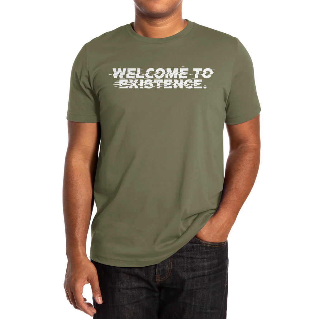 Welcome to Existence (White Text) - Issue #10 Exclusive — Mens T Shirt
