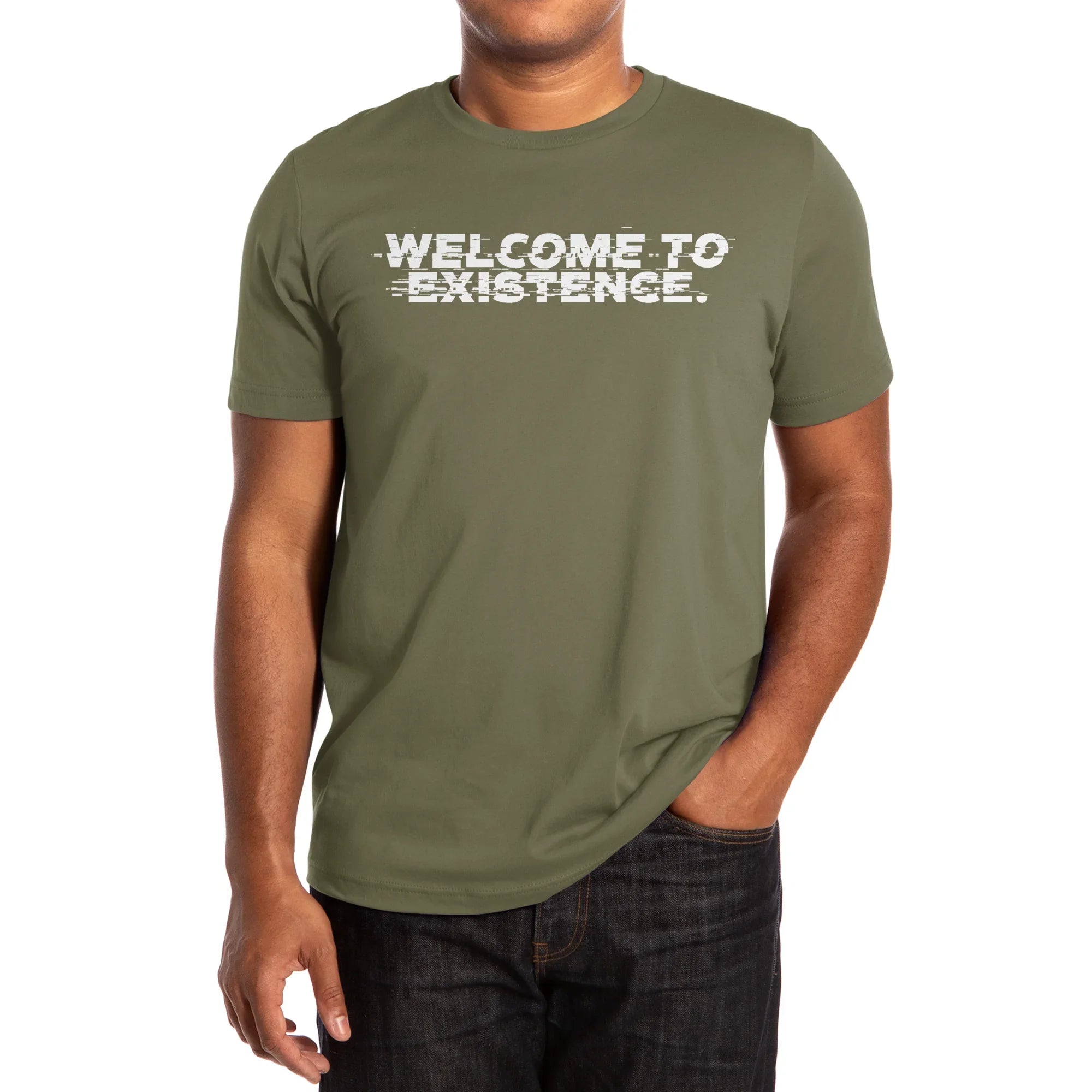 Welcome to Existence (White Text) - Issue #10 Exclusive — Mens T Shirt