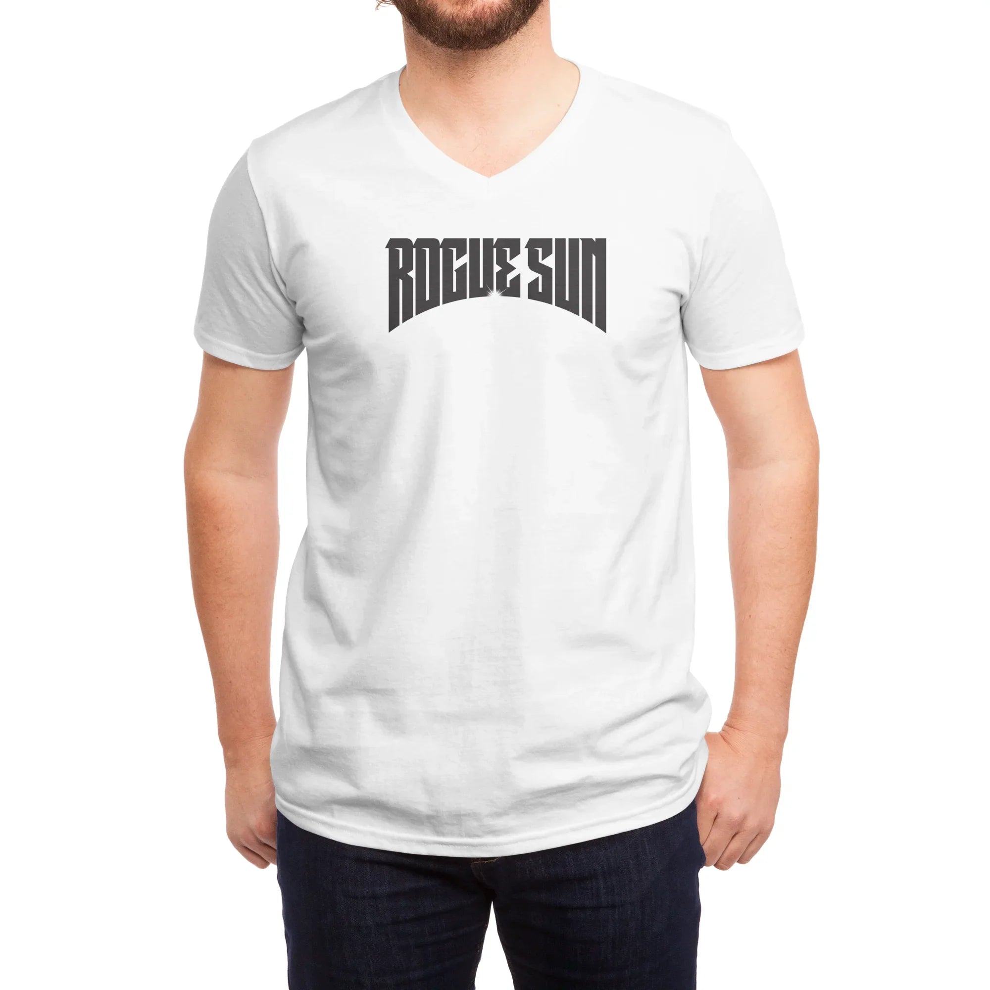 Rogue Sun Logo (Black) — Mens V Neck