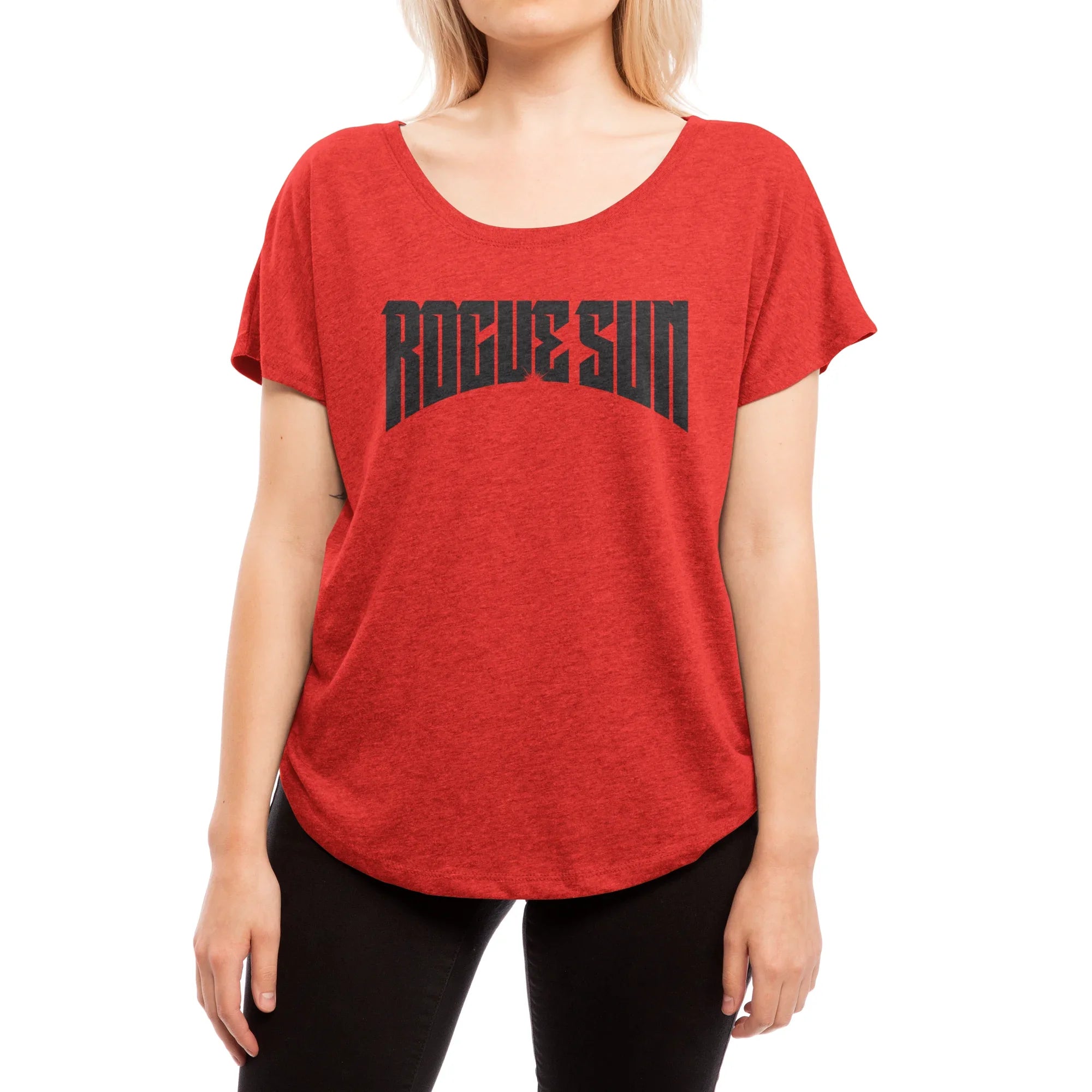 Rogue Sun Logo (Black) — Womens Scoop Neck