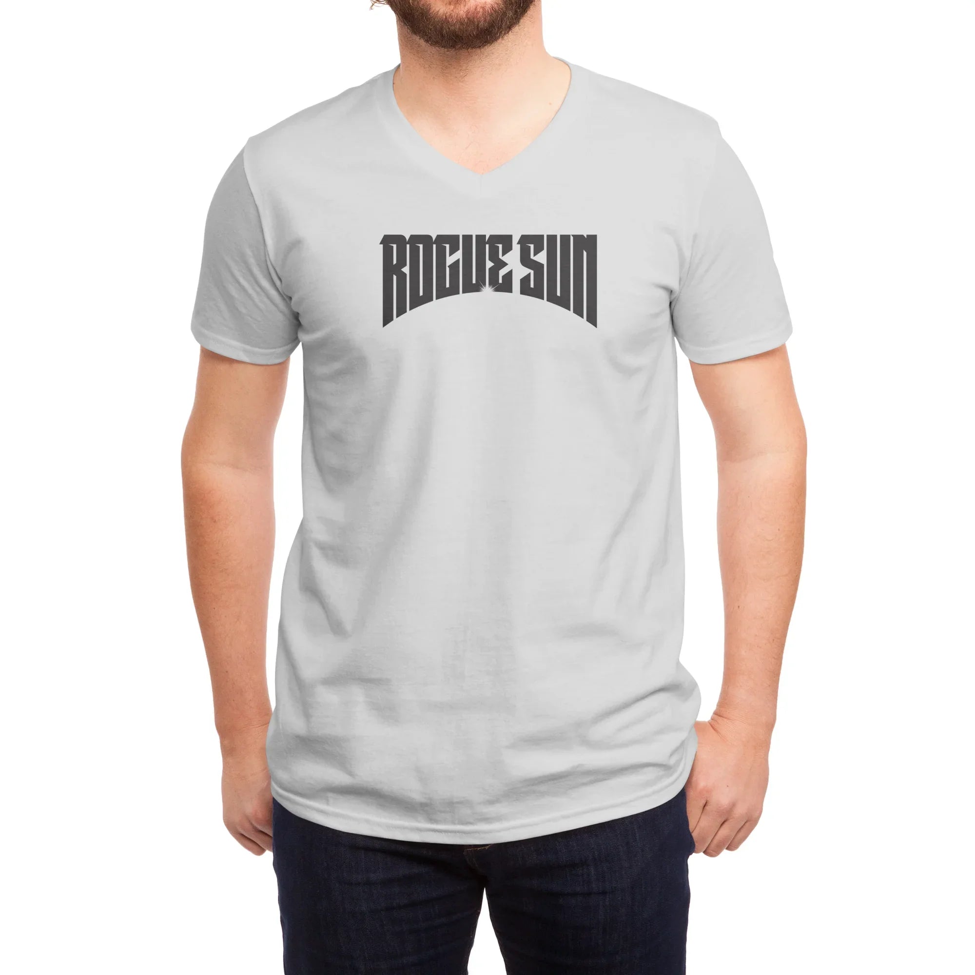 Rogue Sun Logo (Black) — Mens V Neck