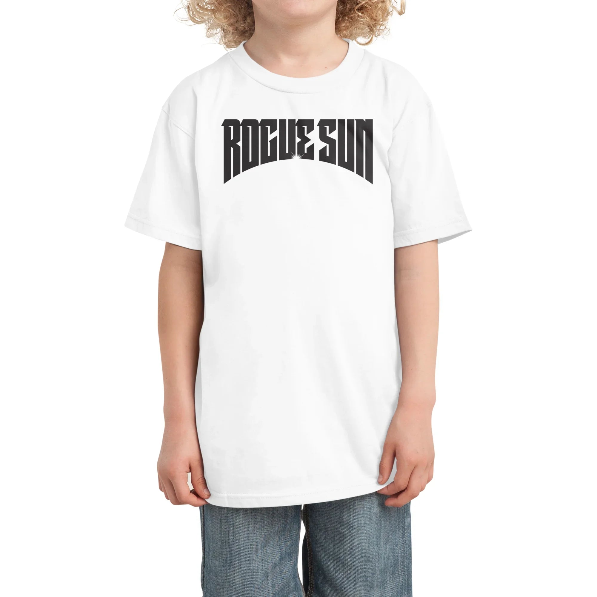 Rogue Sun Logo (Black) — Kids T Shirt