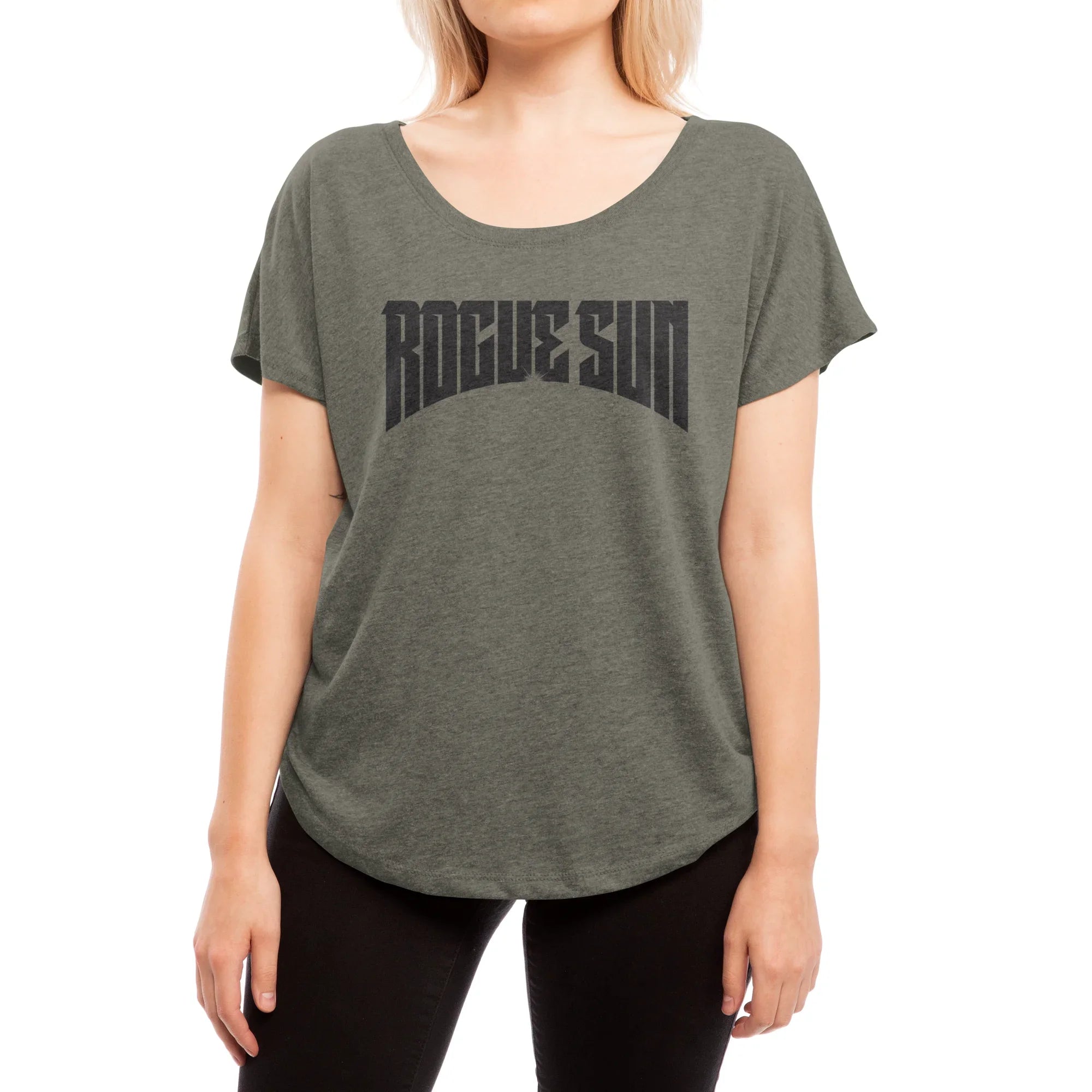 Rogue Sun Logo (Black) — Womens Scoop Neck