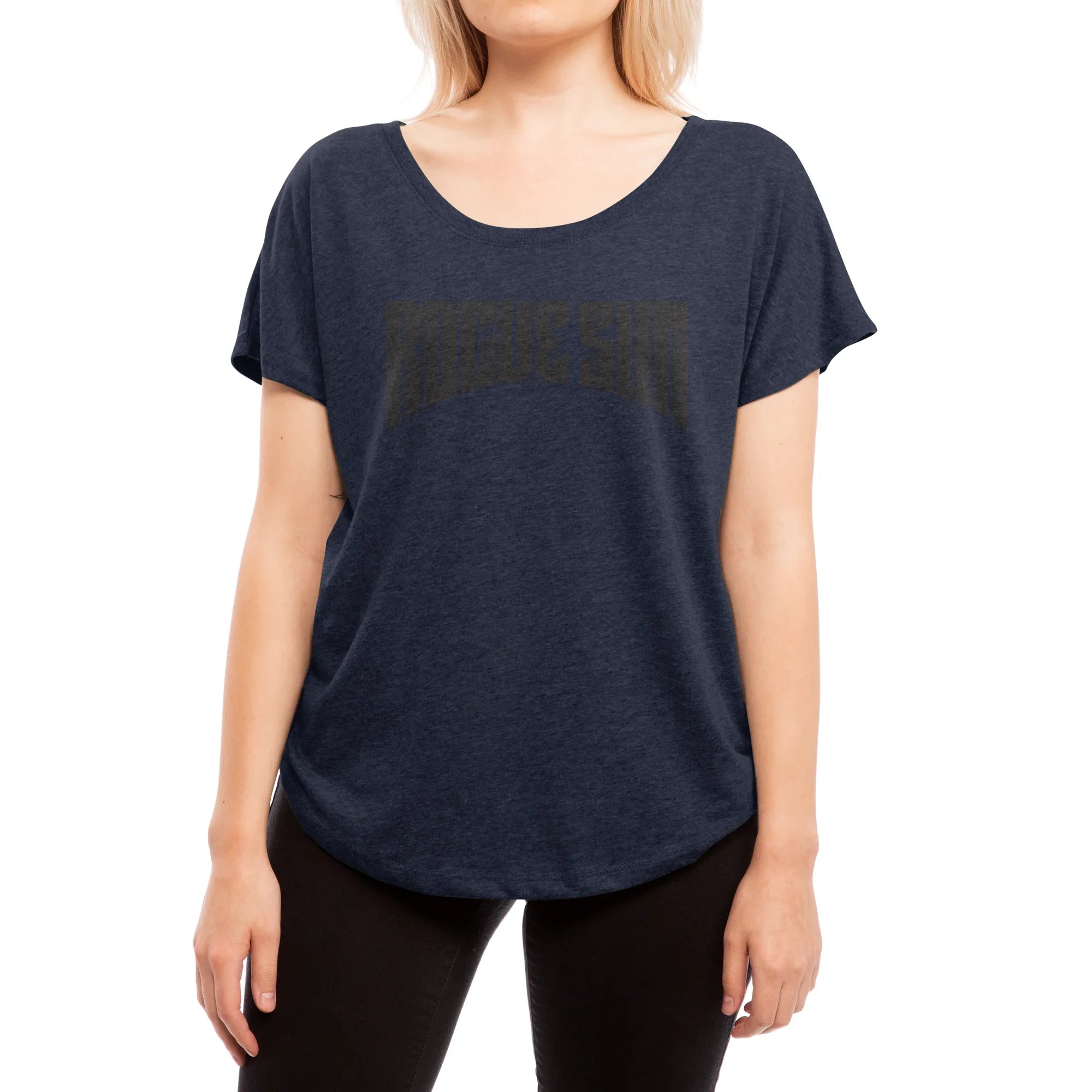 Rogue Sun Logo (Black) — Womens Scoop Neck