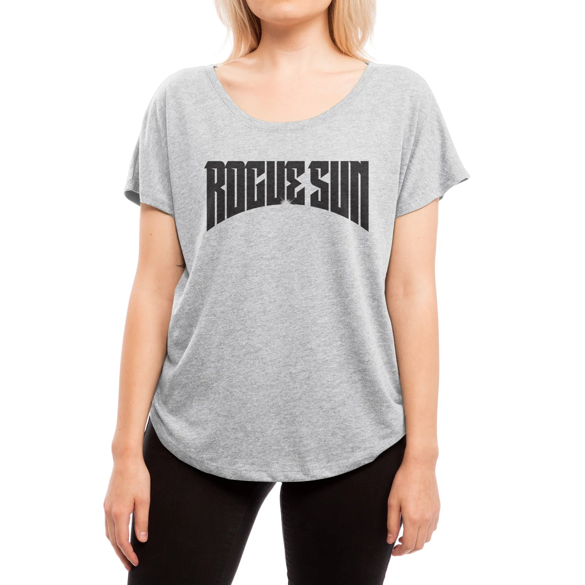 Rogue Sun Logo (Black) — Womens Scoop Neck