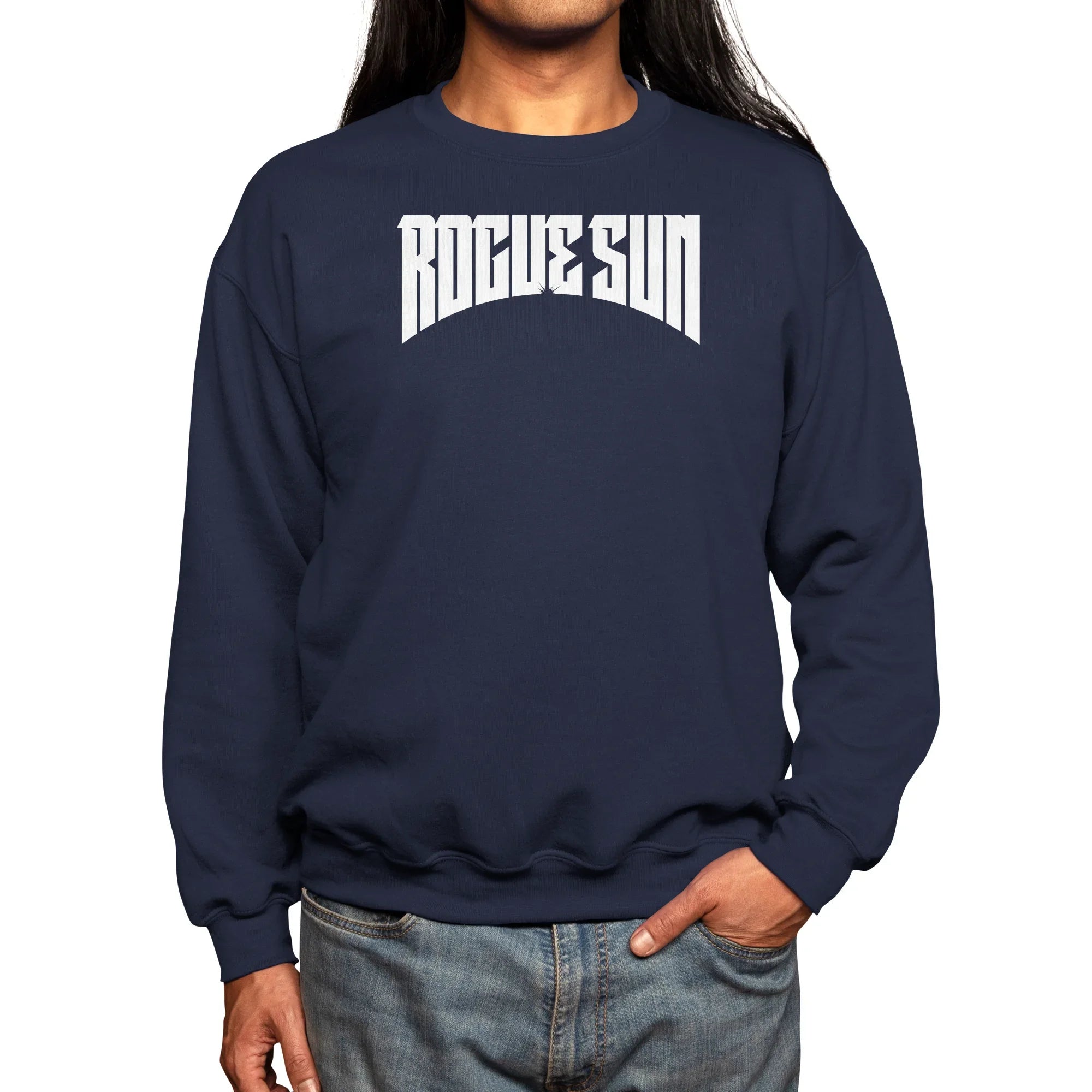 Rogue Sun Logo (White) — Mens Sweatshirt