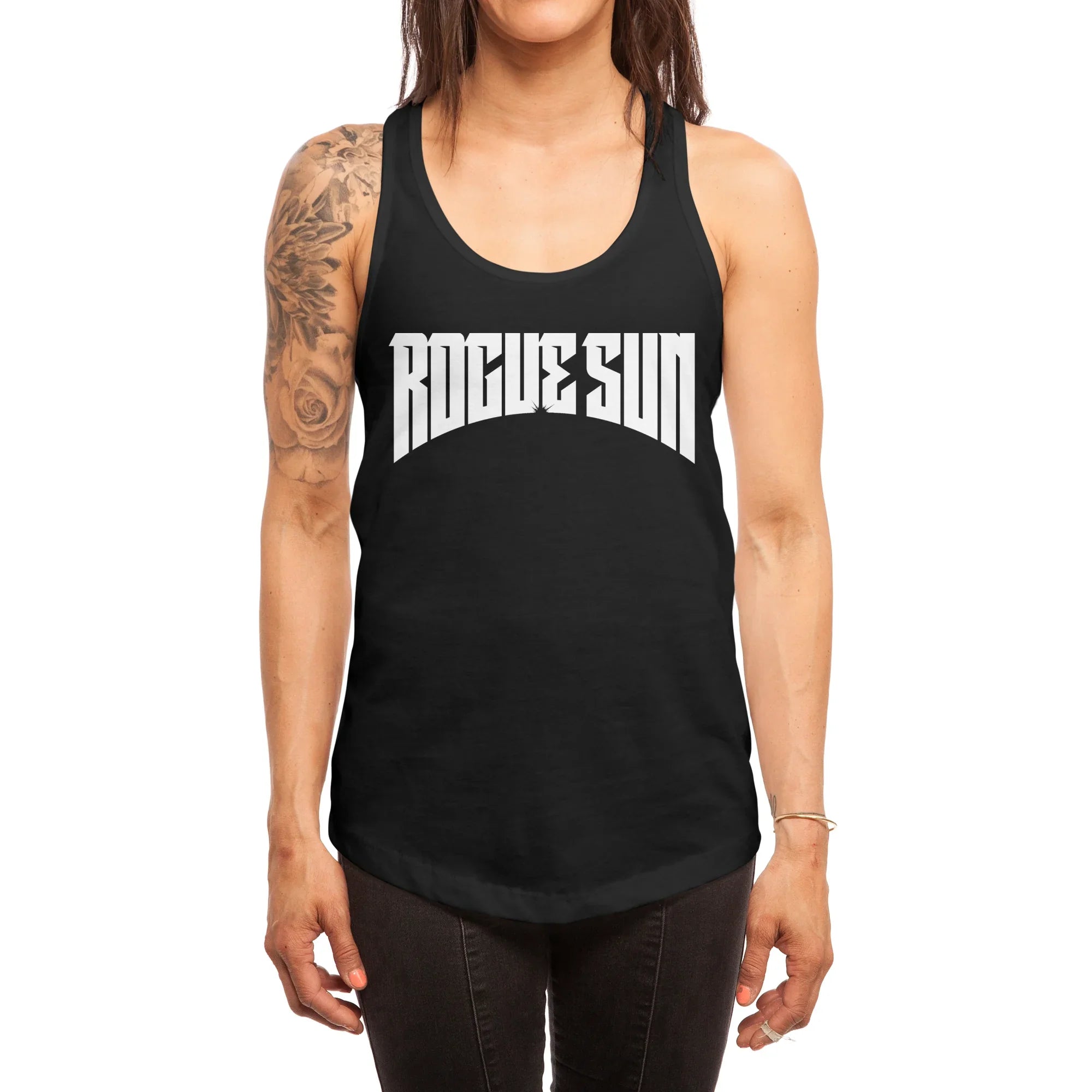 Rogue Sun Logo (White) — Womens Tank
