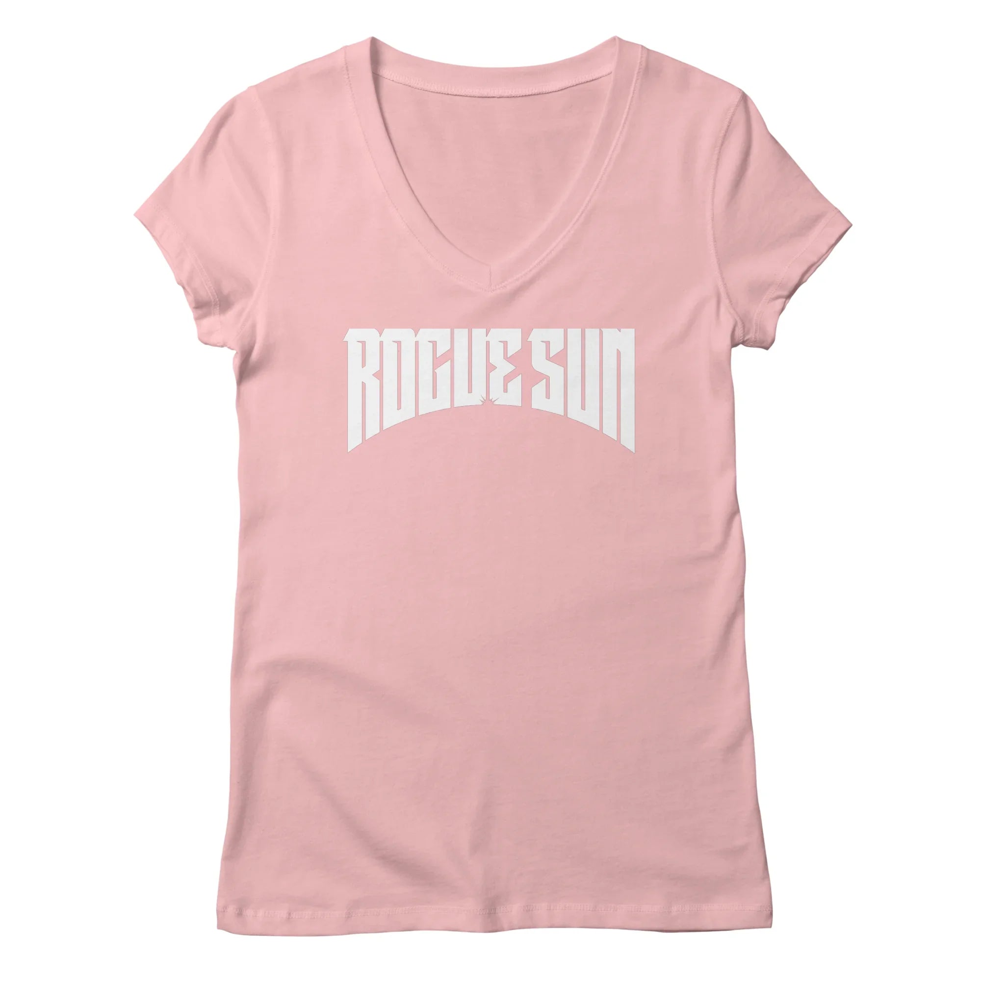 Rogue Sun Logo (White) — Womens V Neck