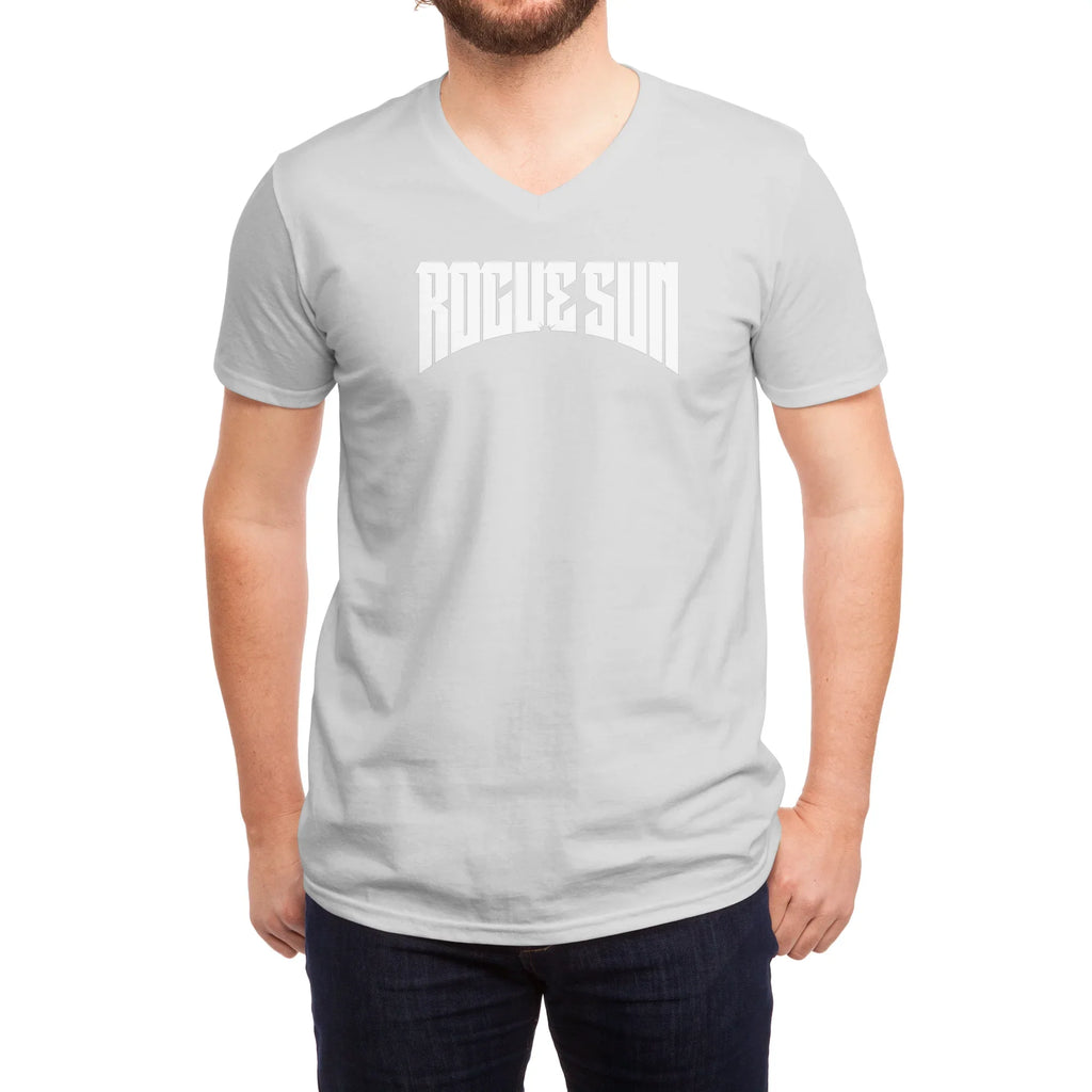 Rogue Sun Logo (White) — Mens V Neck