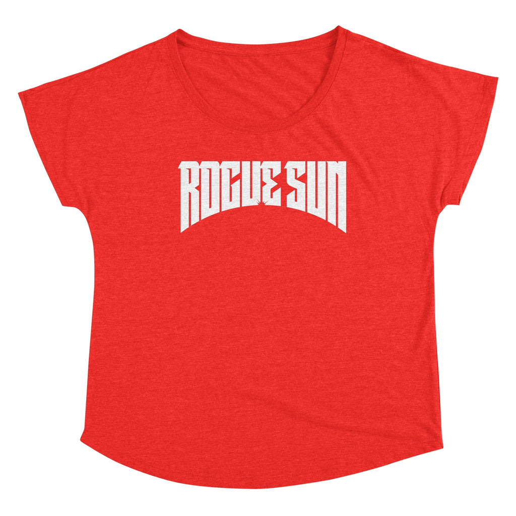 Rogue Sun Logo (White) — Womens Scoop Neck