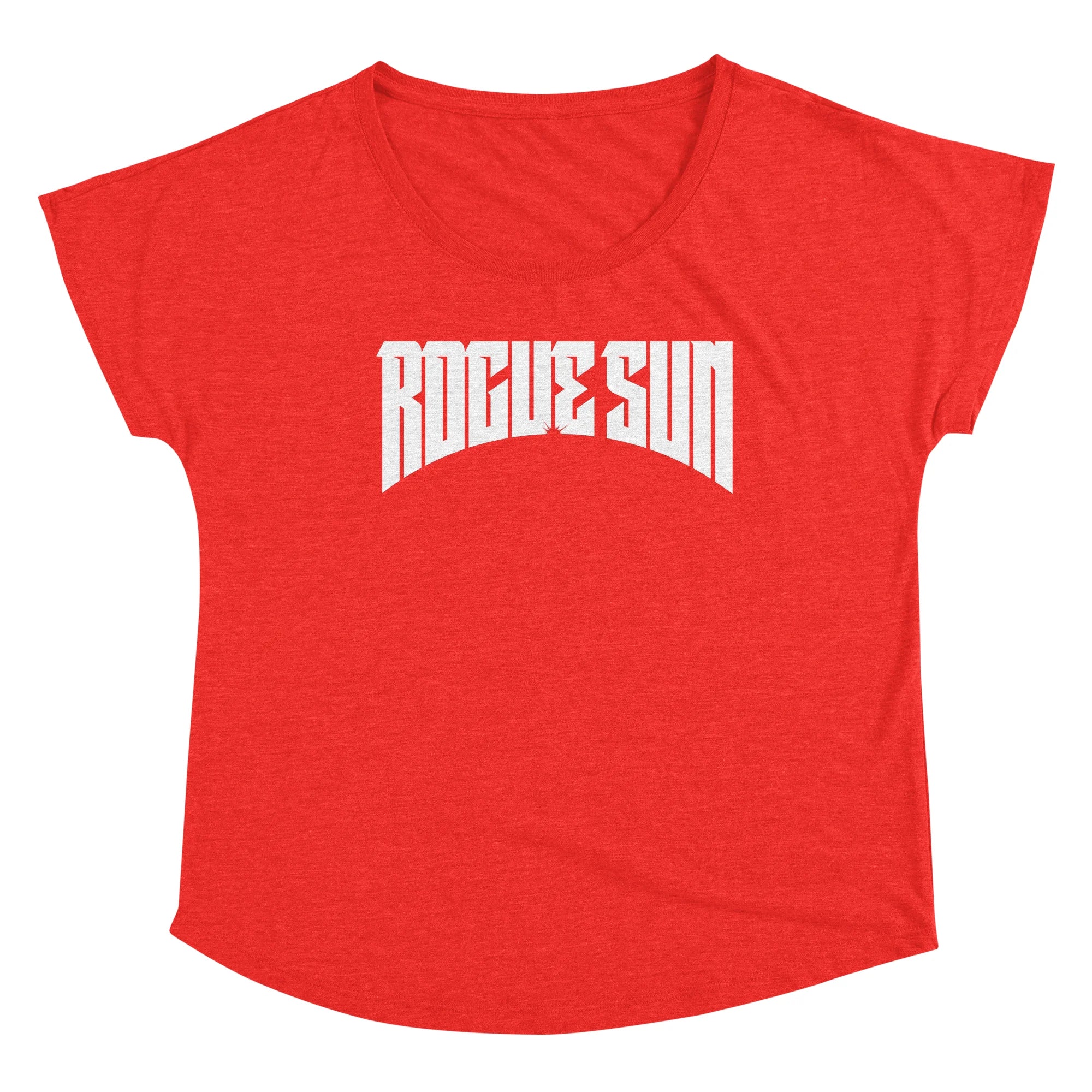Rogue Sun Logo (White) — Womens Scoop Neck