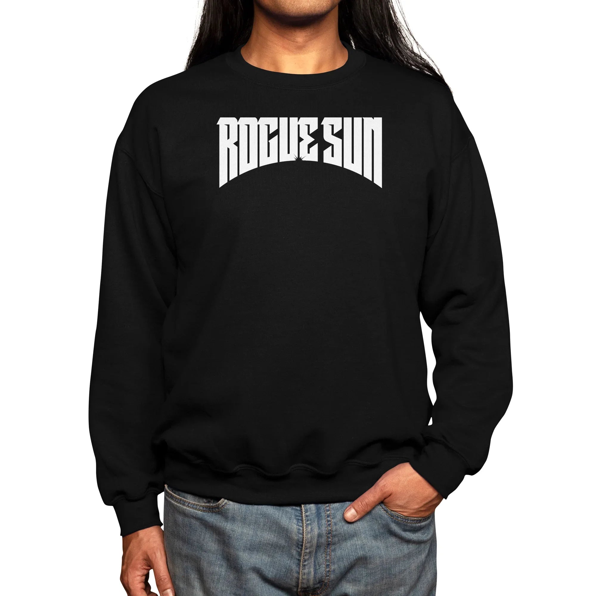 Rogue Sun Logo (White) — Mens Sweatshirt