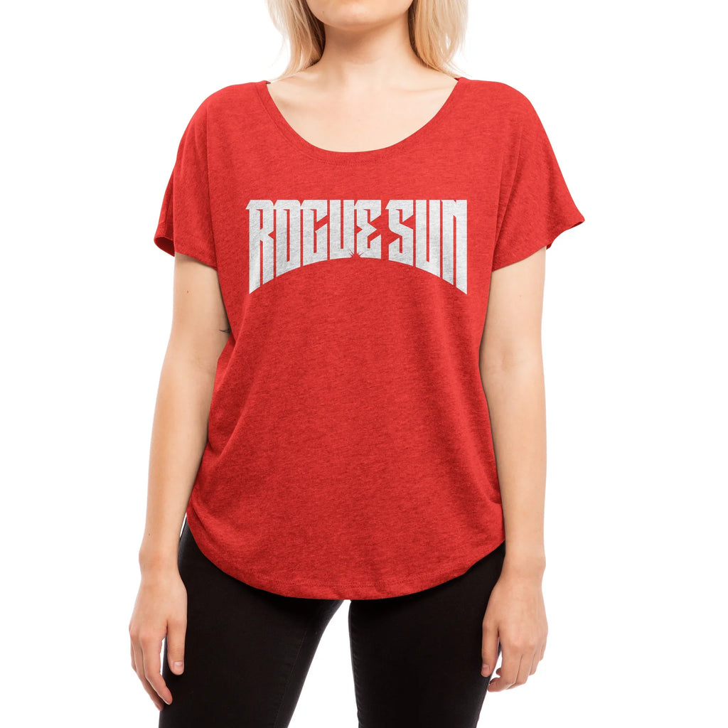 Rogue Sun Logo (White) — Womens Scoop Neck