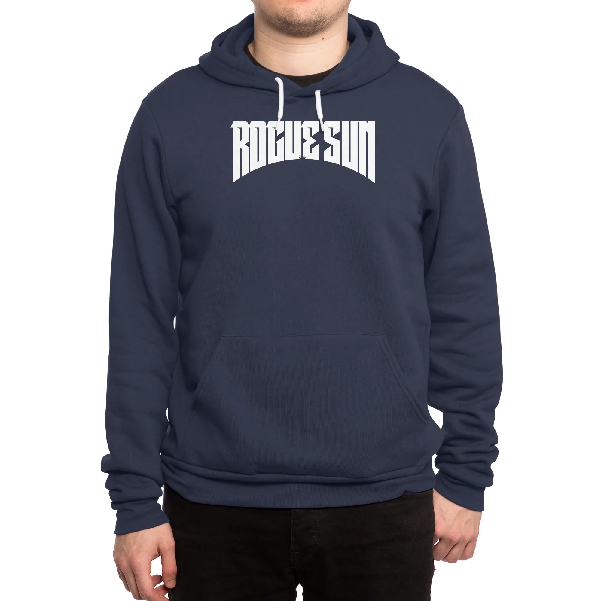 Rogue Sun Logo (White) — Mens Pullover Hoody