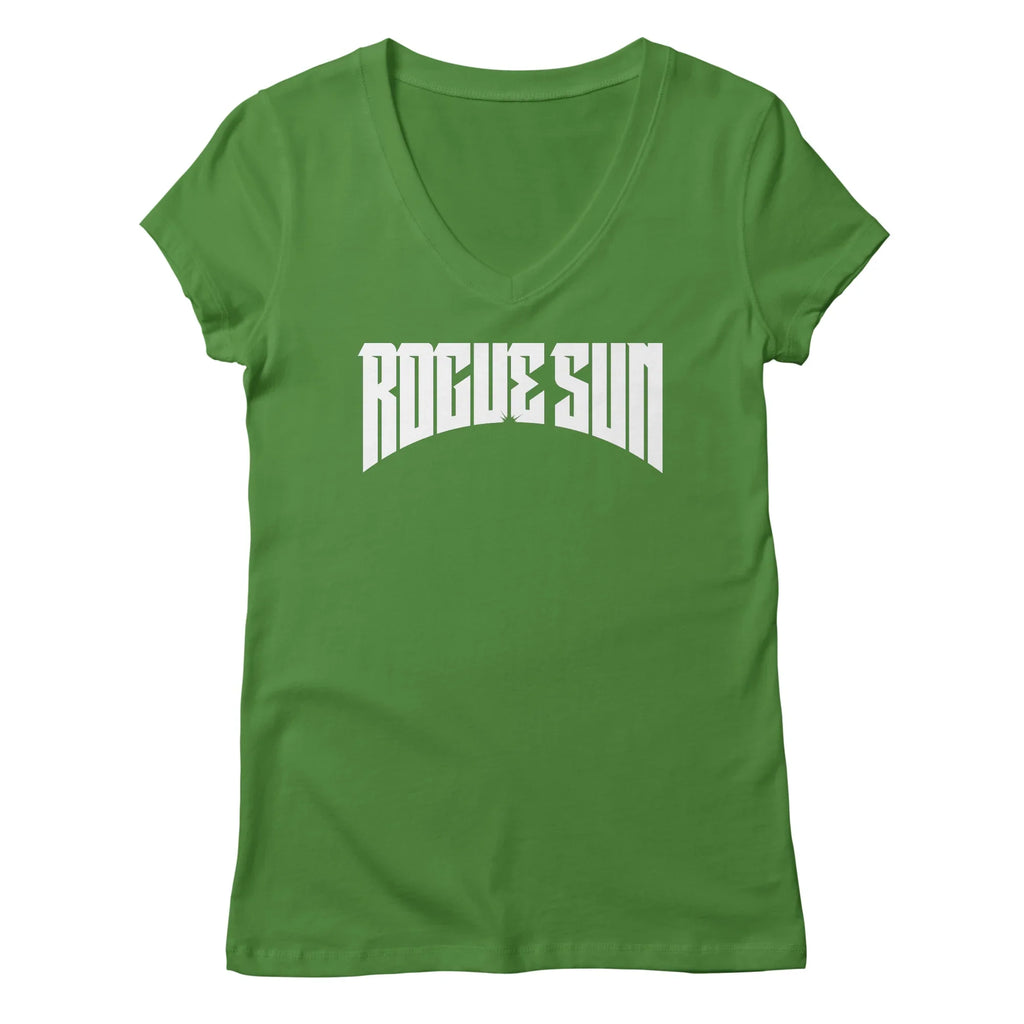 Rogue Sun Logo (White) — Womens V Neck