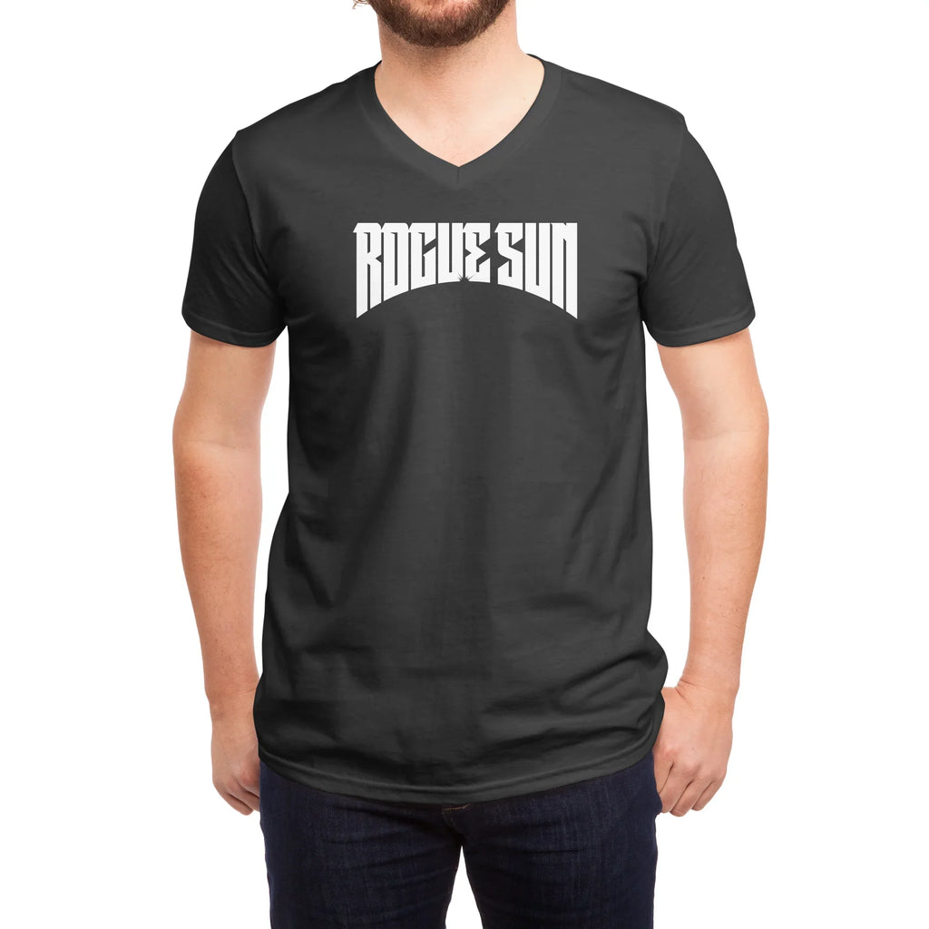 Rogue Sun Logo (White) — Mens V Neck