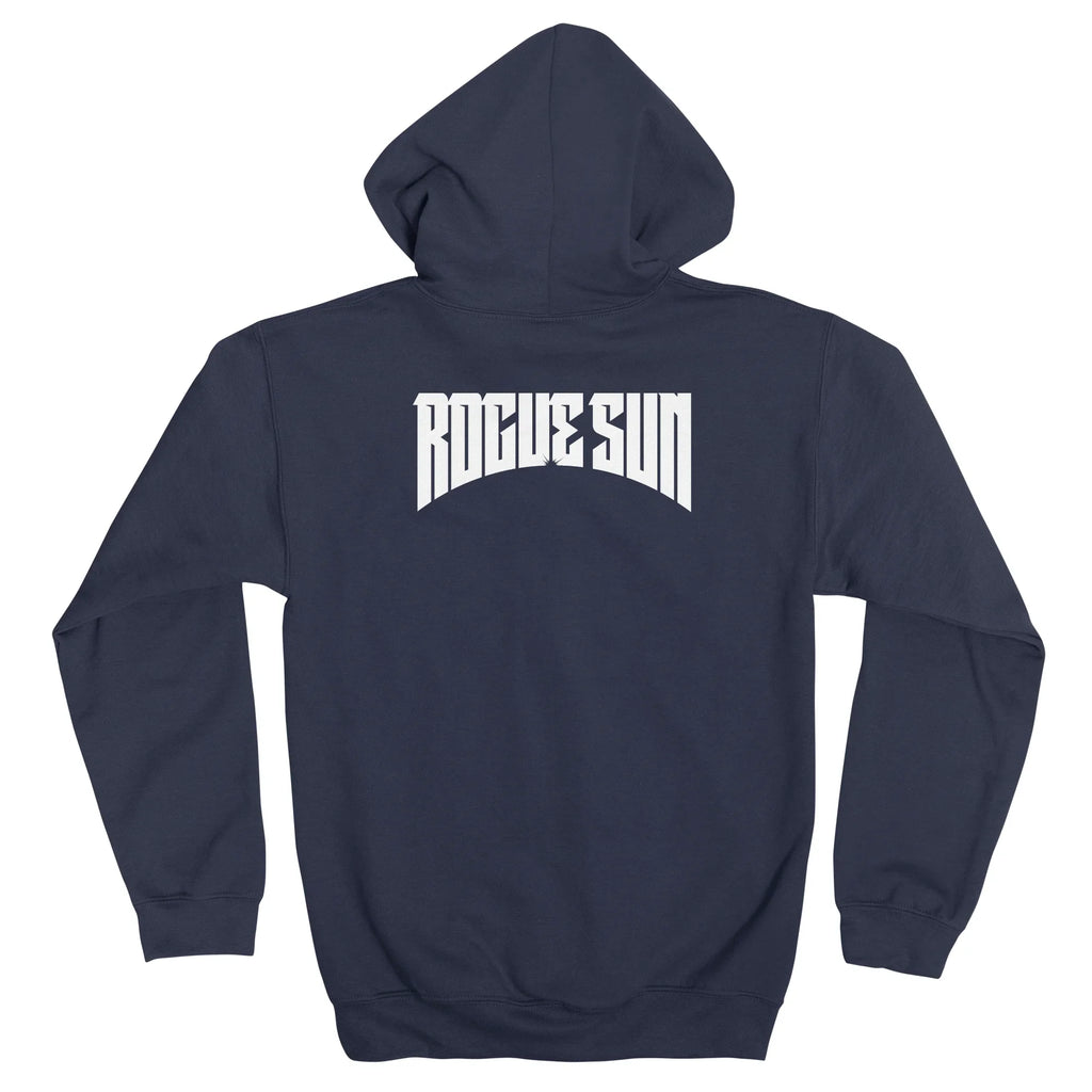 Rogue Sun Logo (White) — Mens Zip Up Hoody