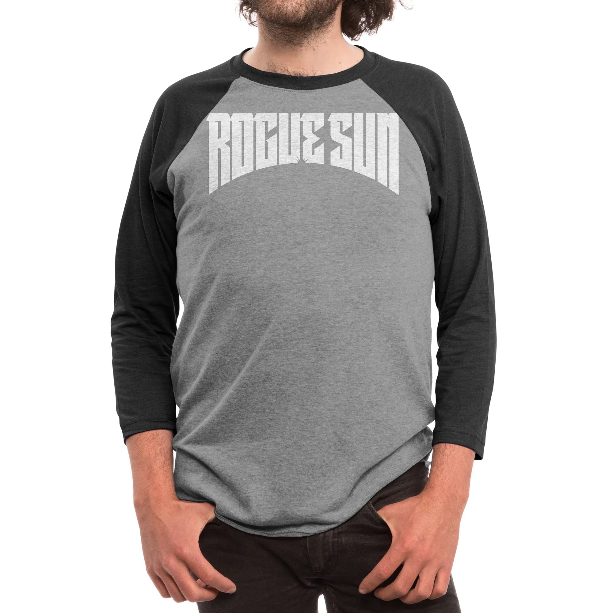 Rogue Sun Logo (White) — Mens Longsleeve T Shirt