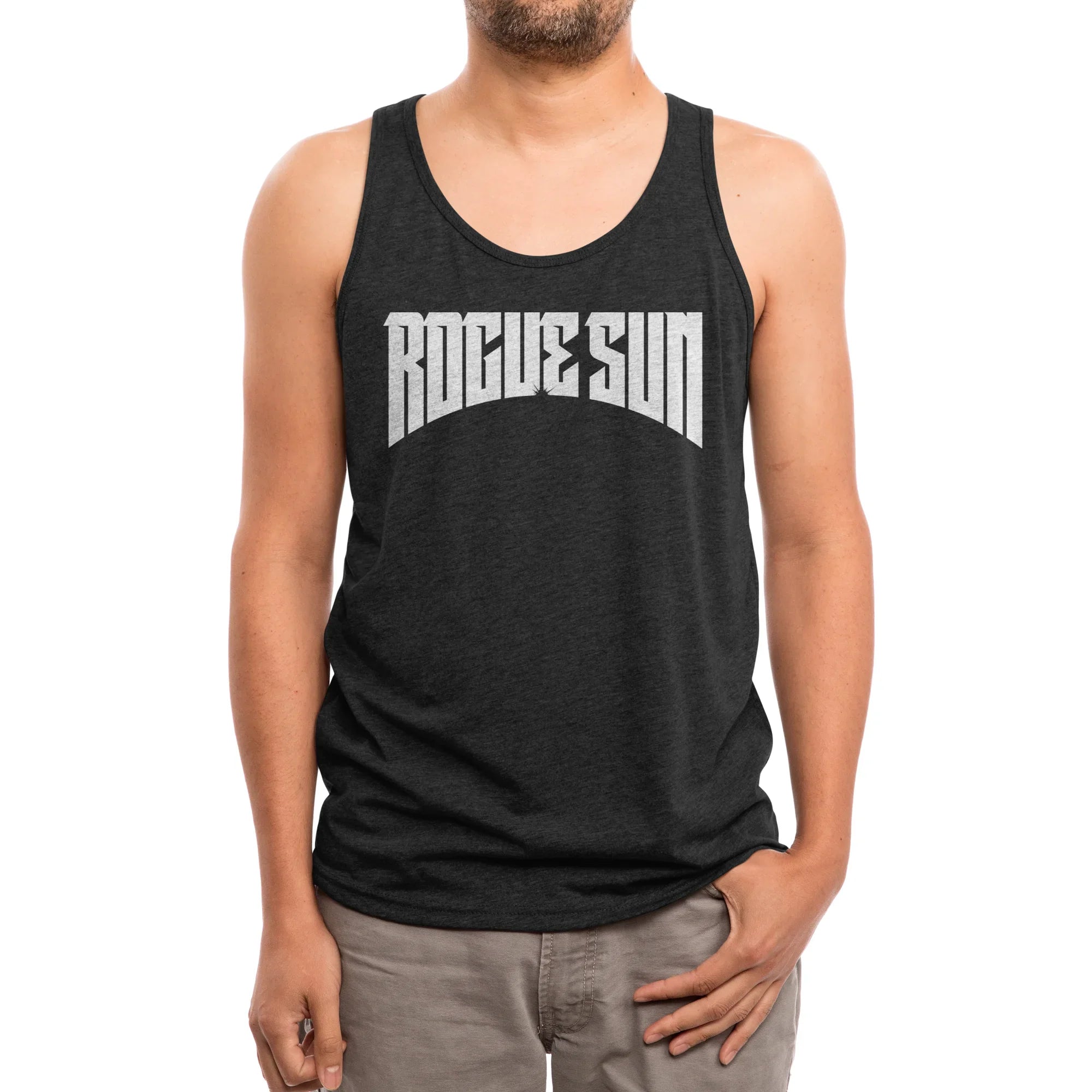 Rogue Sun Logo (White) — Mens Tank