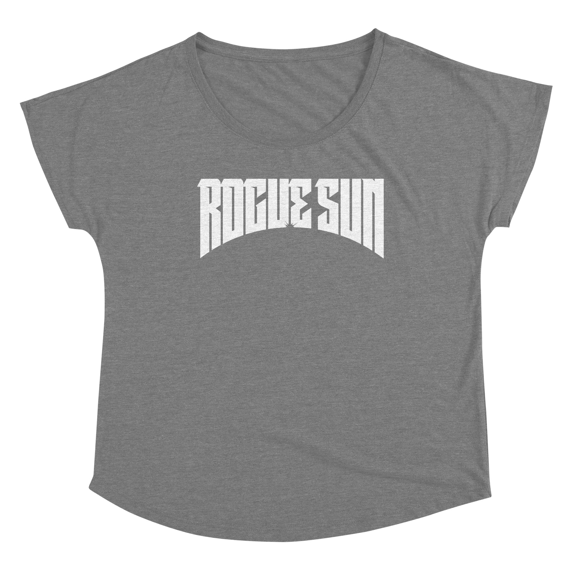 Rogue Sun Logo (White) — Womens Scoop Neck