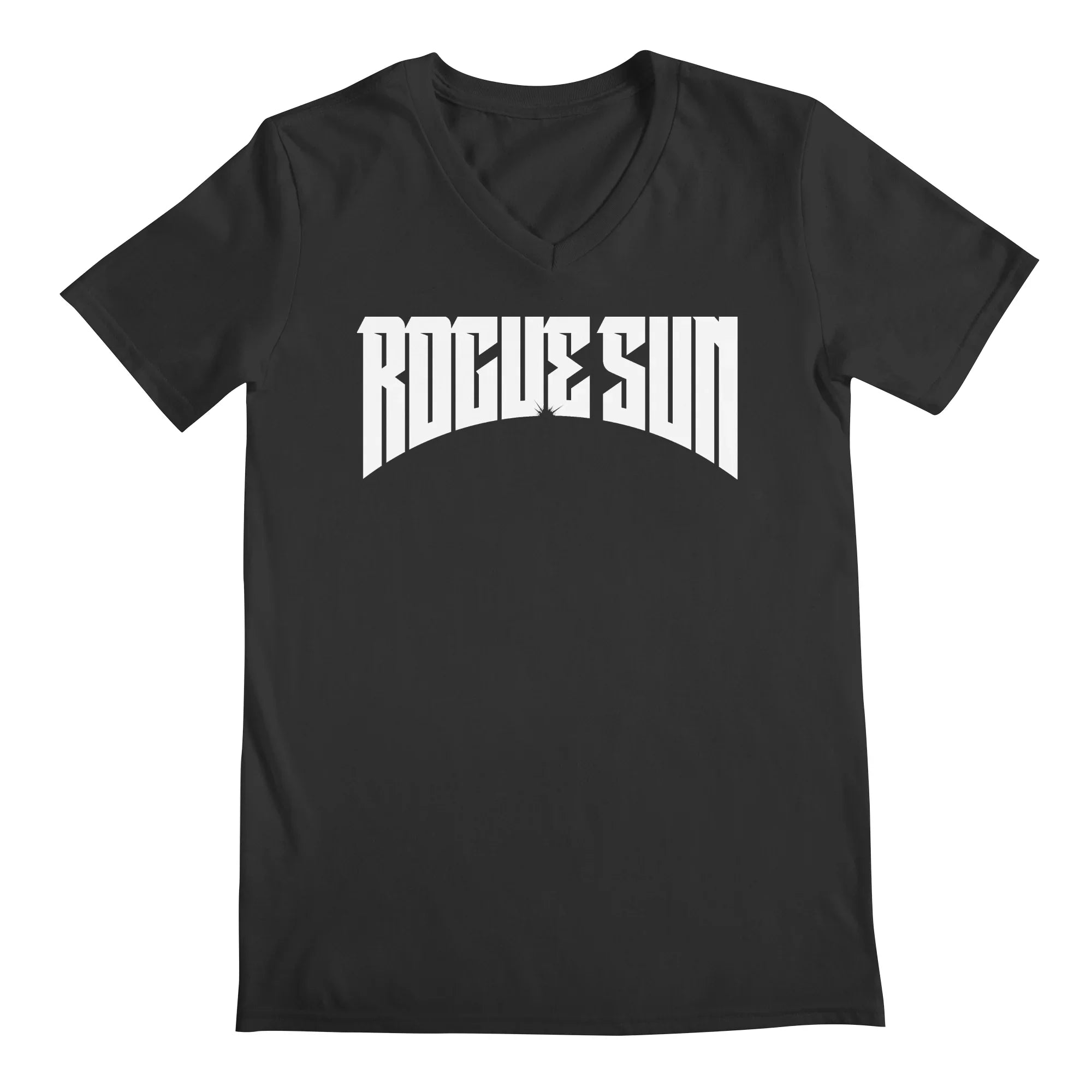 Rogue Sun Logo (White) — Mens V Neck
