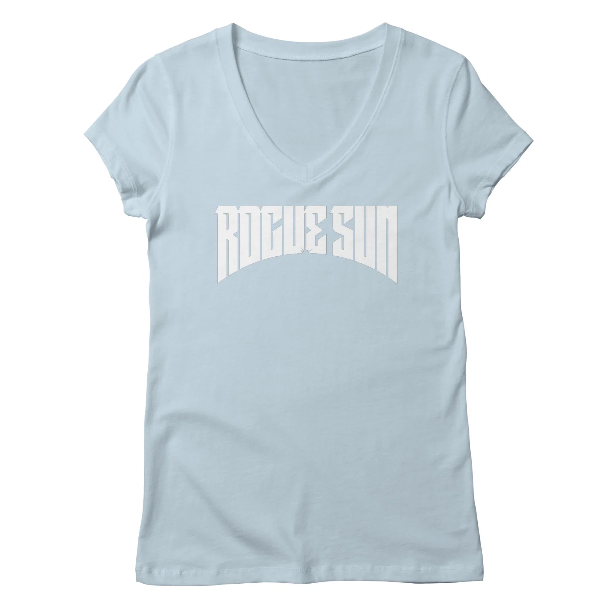 Rogue Sun Logo (White) — Womens V Neck