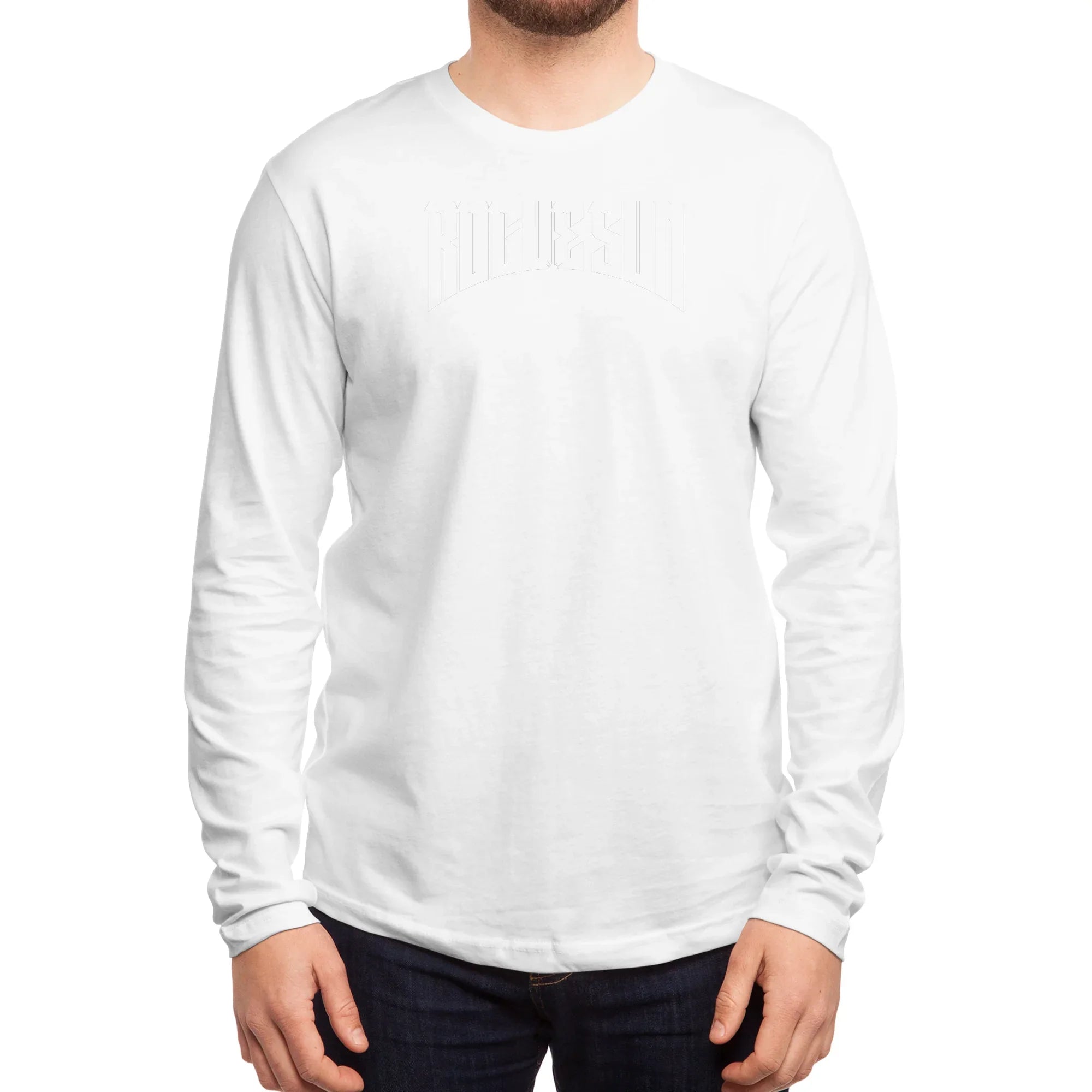 Rogue Sun Logo (White) — Mens Longsleeve T Shirt