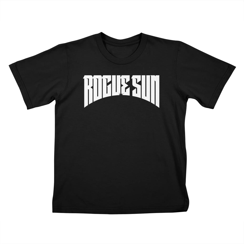 Rogue Sun Logo (White) — Kids T Shirt