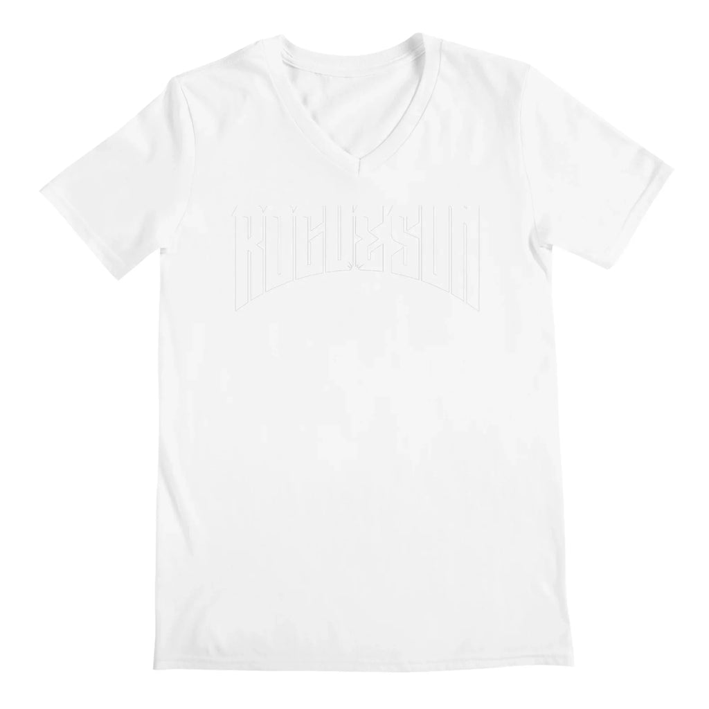 Rogue Sun Logo (White) — Mens V Neck