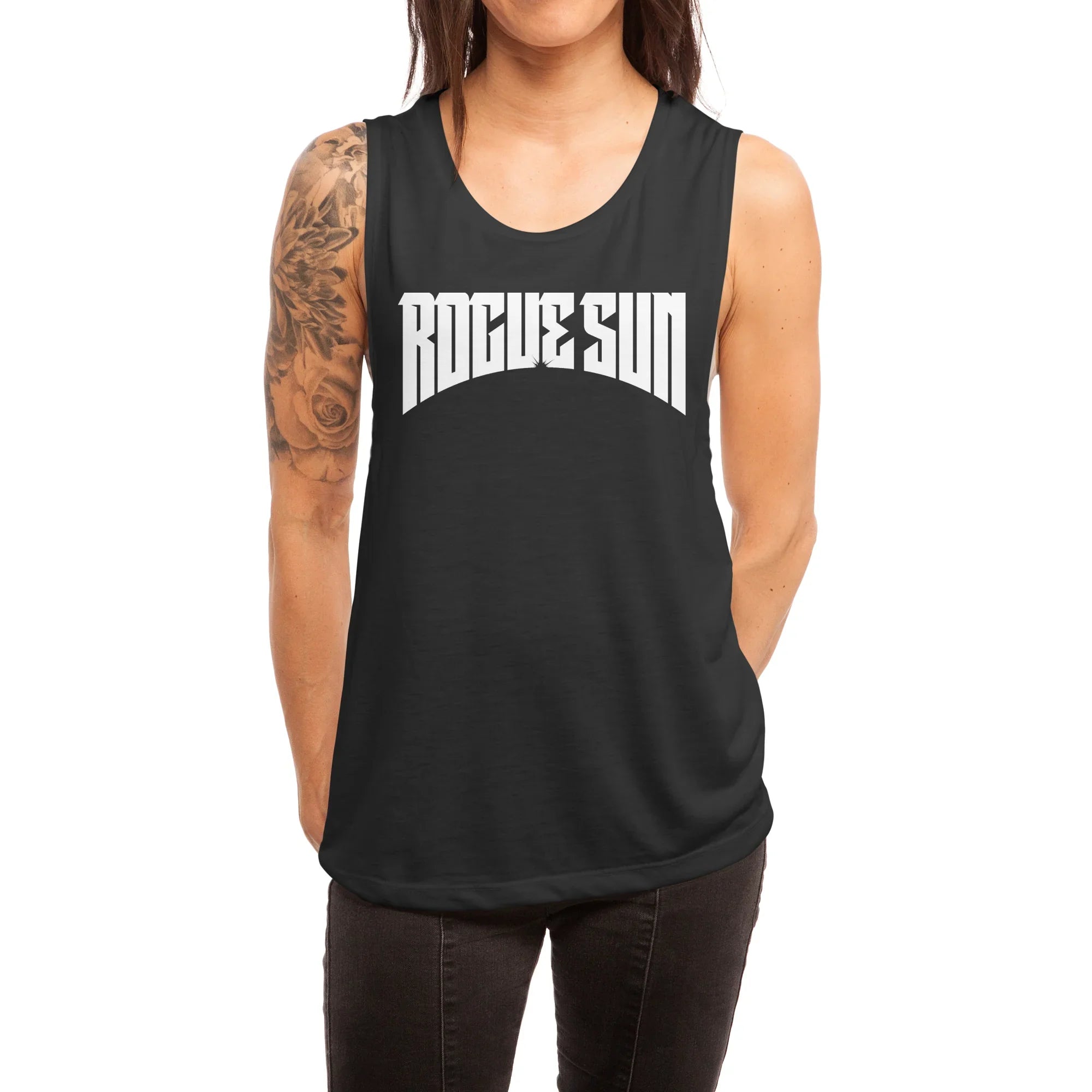 Rogue Sun Logo (White) — Womens Tank
