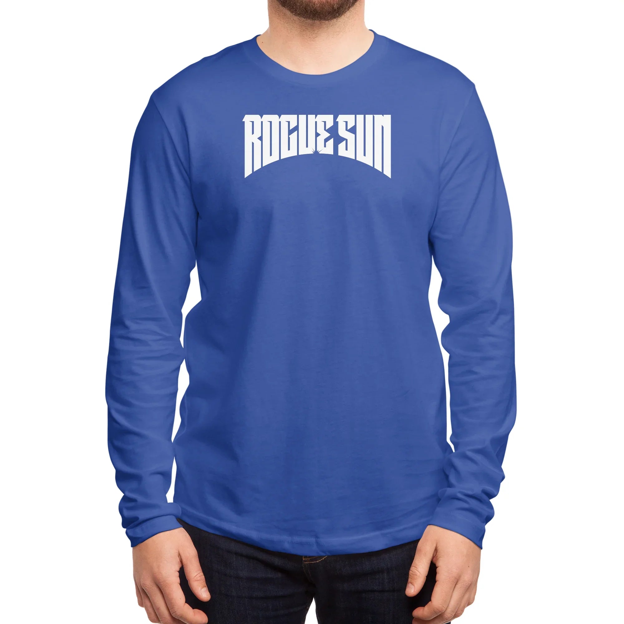 Rogue Sun Logo (White) — Mens Longsleeve T Shirt