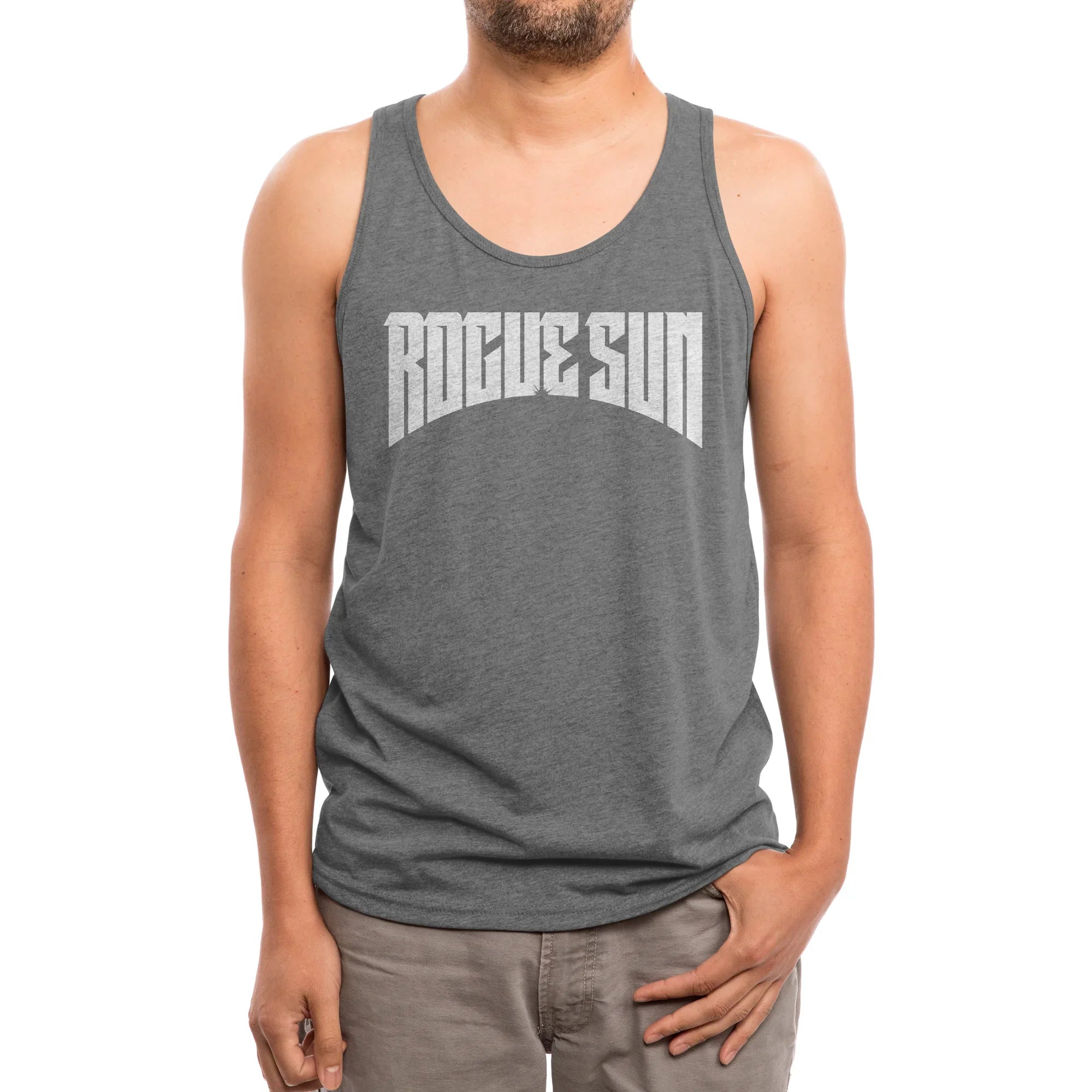 Rogue Sun Logo (White) — Mens Tank