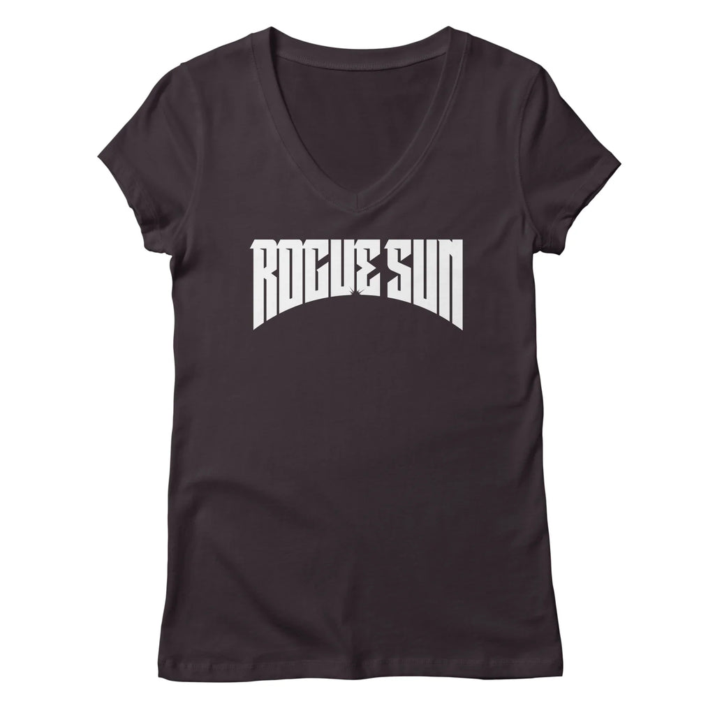 Rogue Sun Logo (White) — Womens V Neck