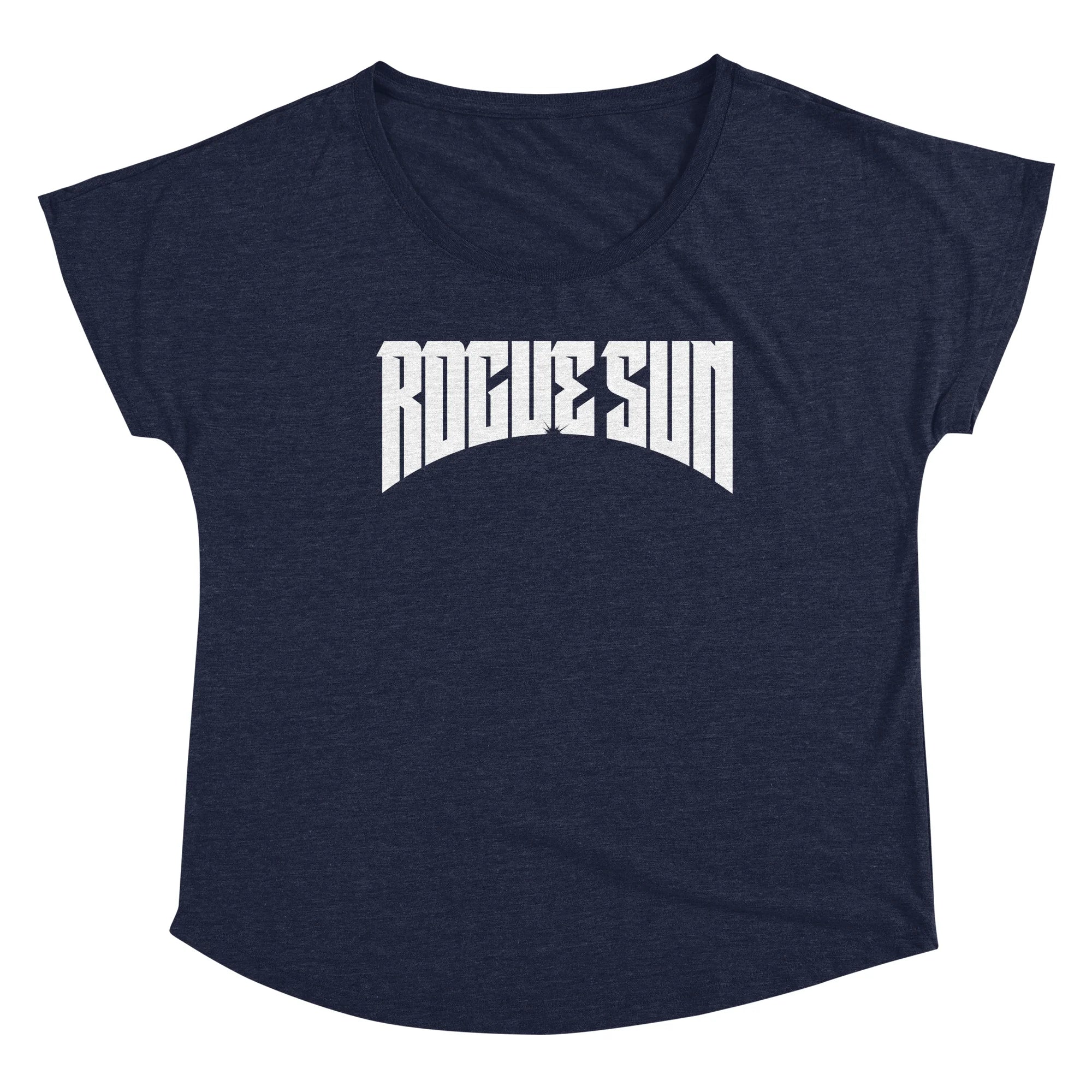 Rogue Sun Logo (White) — Womens Scoop Neck