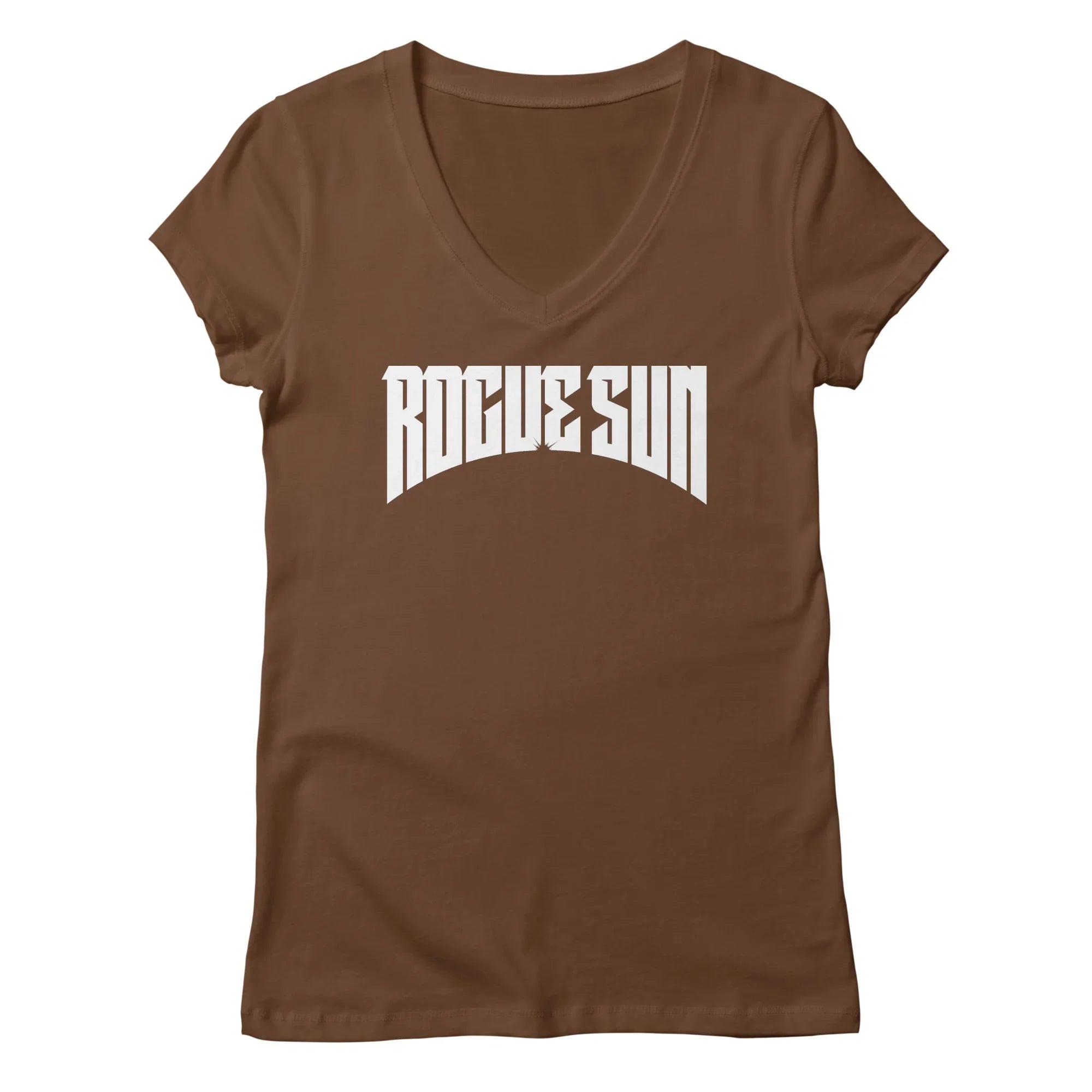 Rogue Sun Logo (White) — Womens V Neck