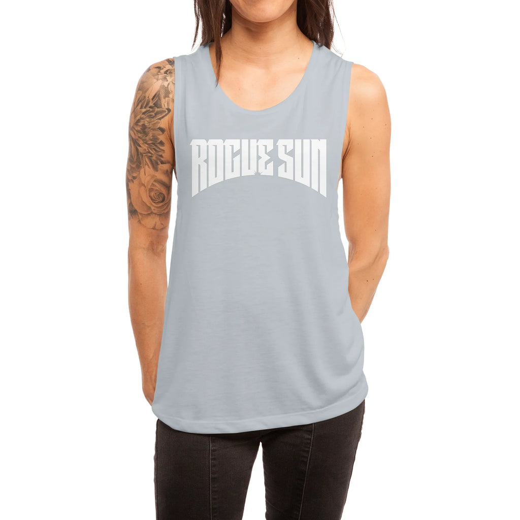 Rogue Sun Logo (White) — Womens Tank