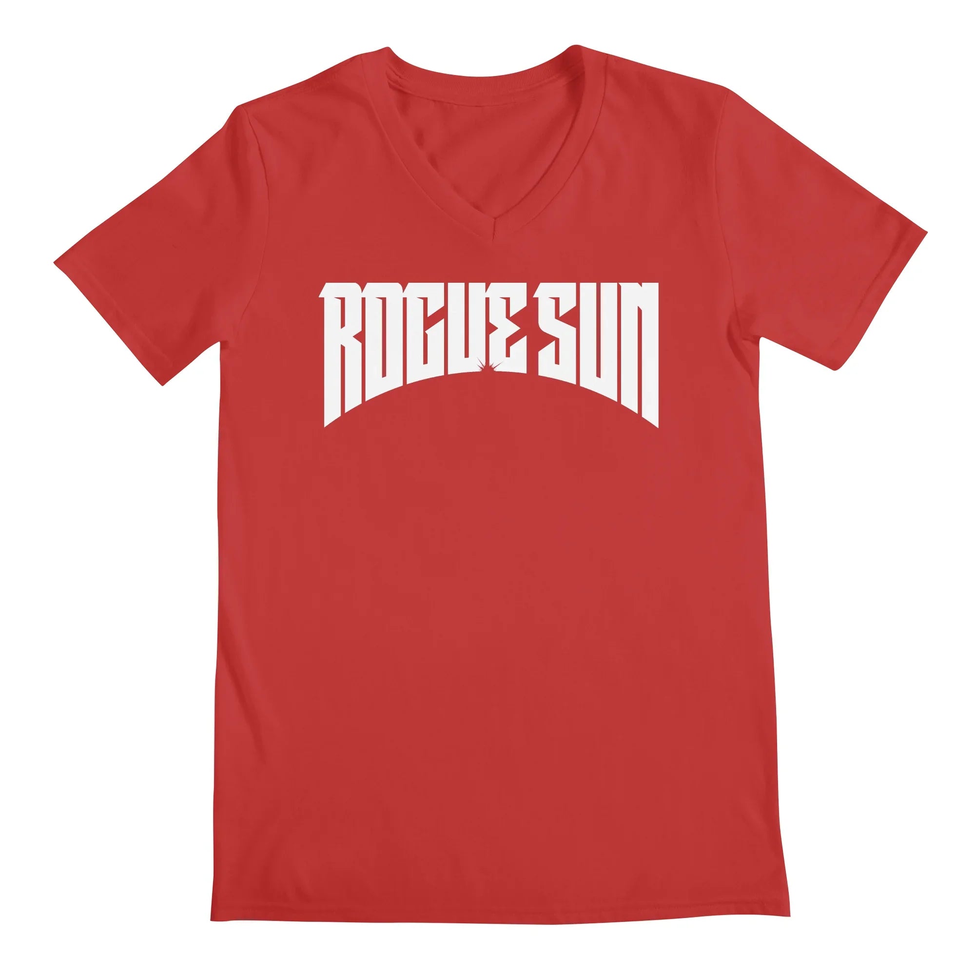 Rogue Sun Logo (White) — Mens V Neck