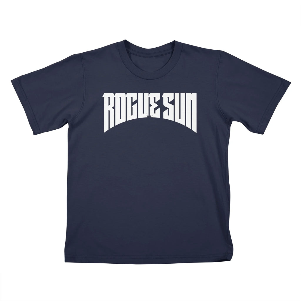 Rogue Sun Logo (White) — Kids T Shirt