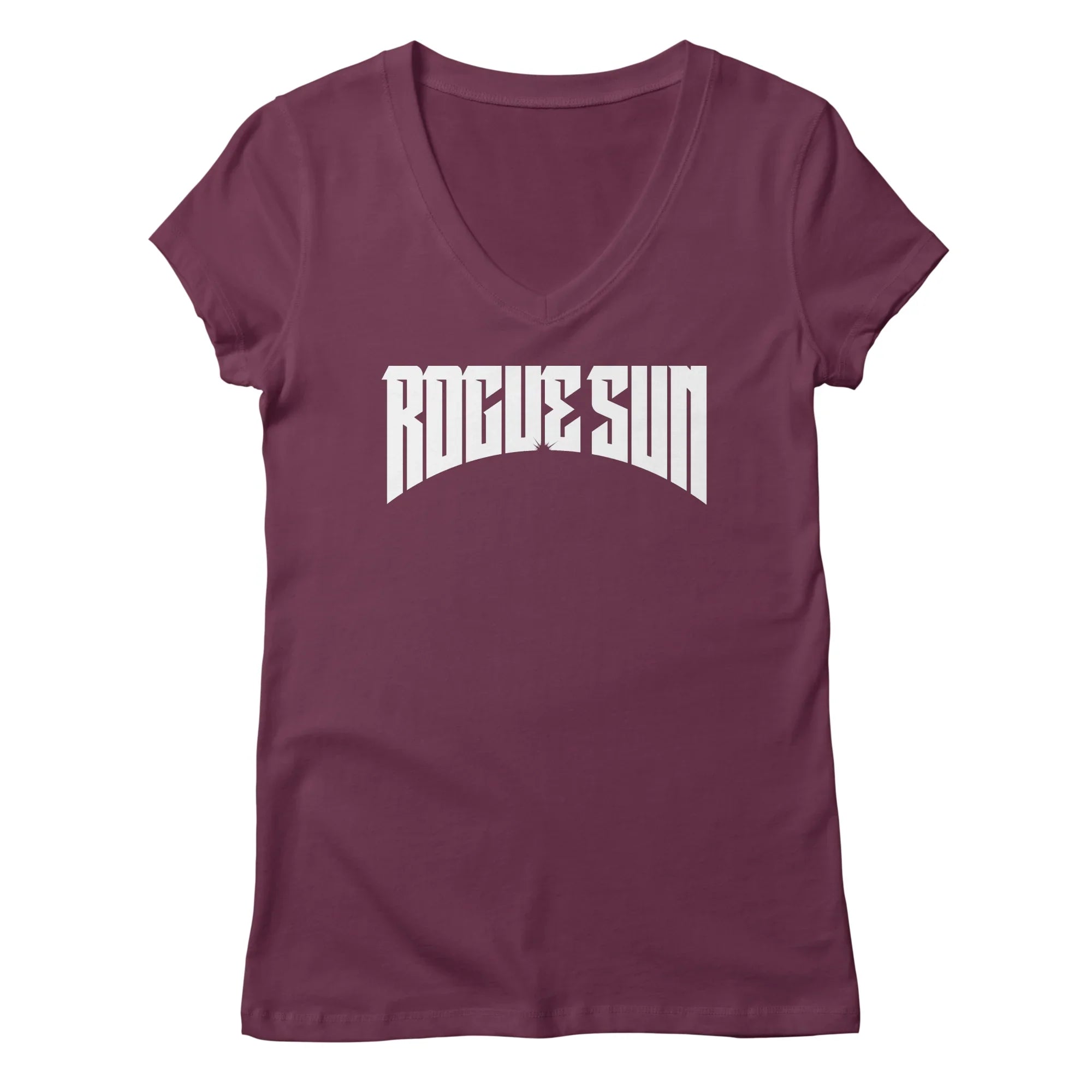 Rogue Sun Logo (White) — Womens V Neck