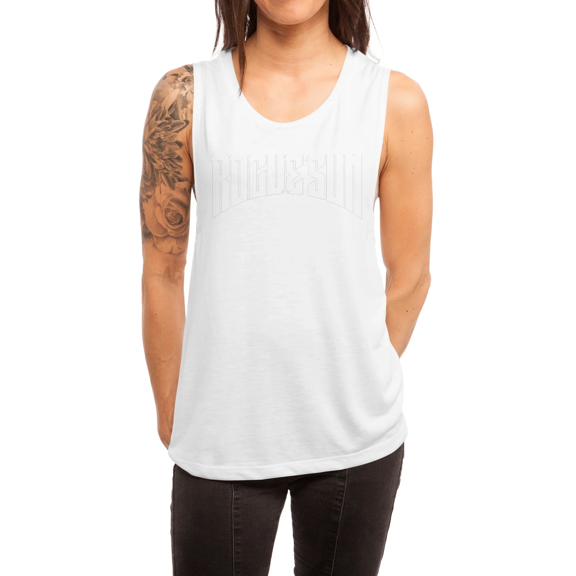 Rogue Sun Logo (White) — Womens Tank