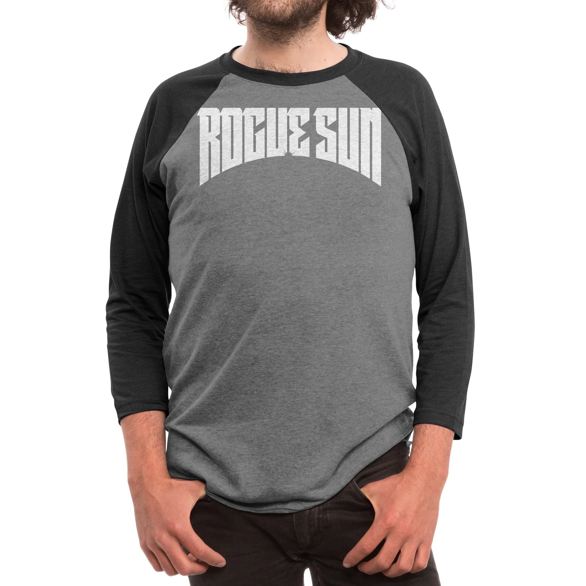 Rogue Sun Logo (White) — Mens Longsleeve T Shirt