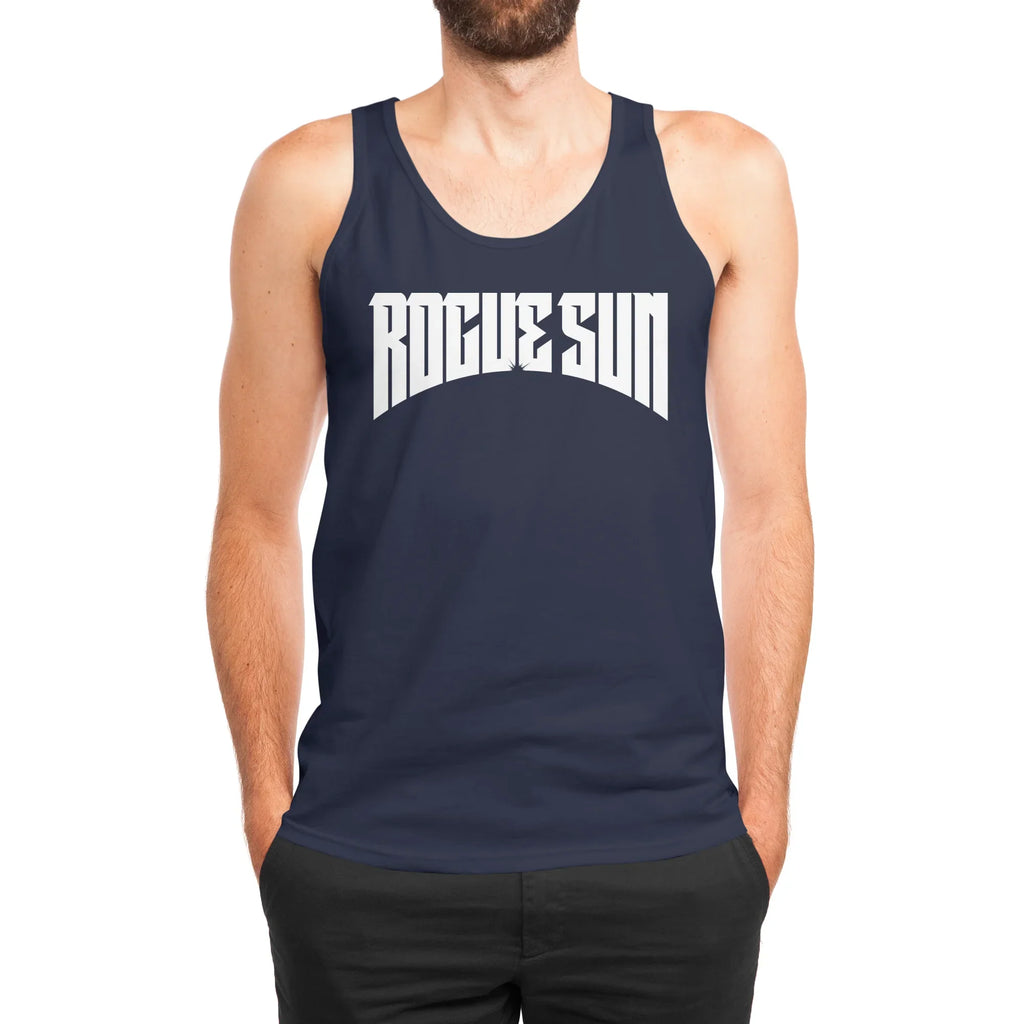Rogue Sun Logo (White) — Mens Tank