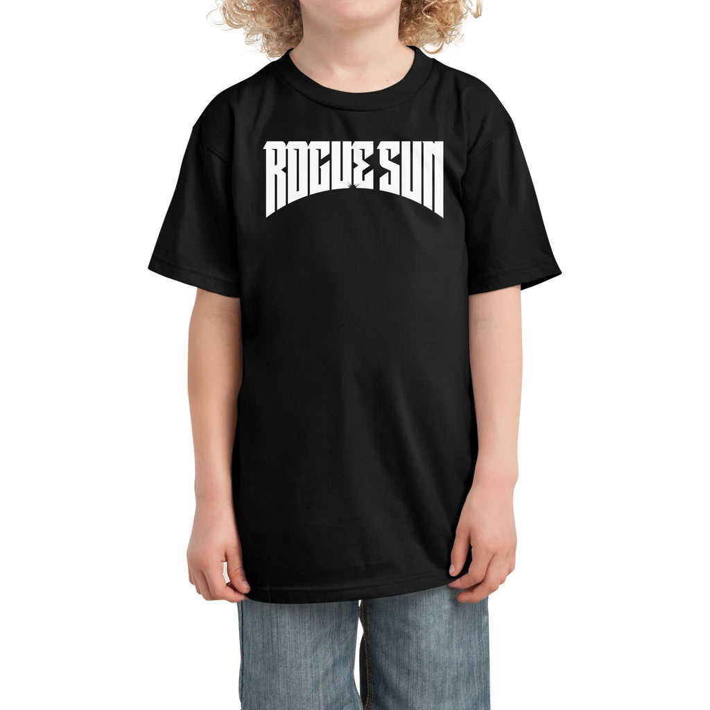 Rogue Sun Logo (White) — Kids T Shirt