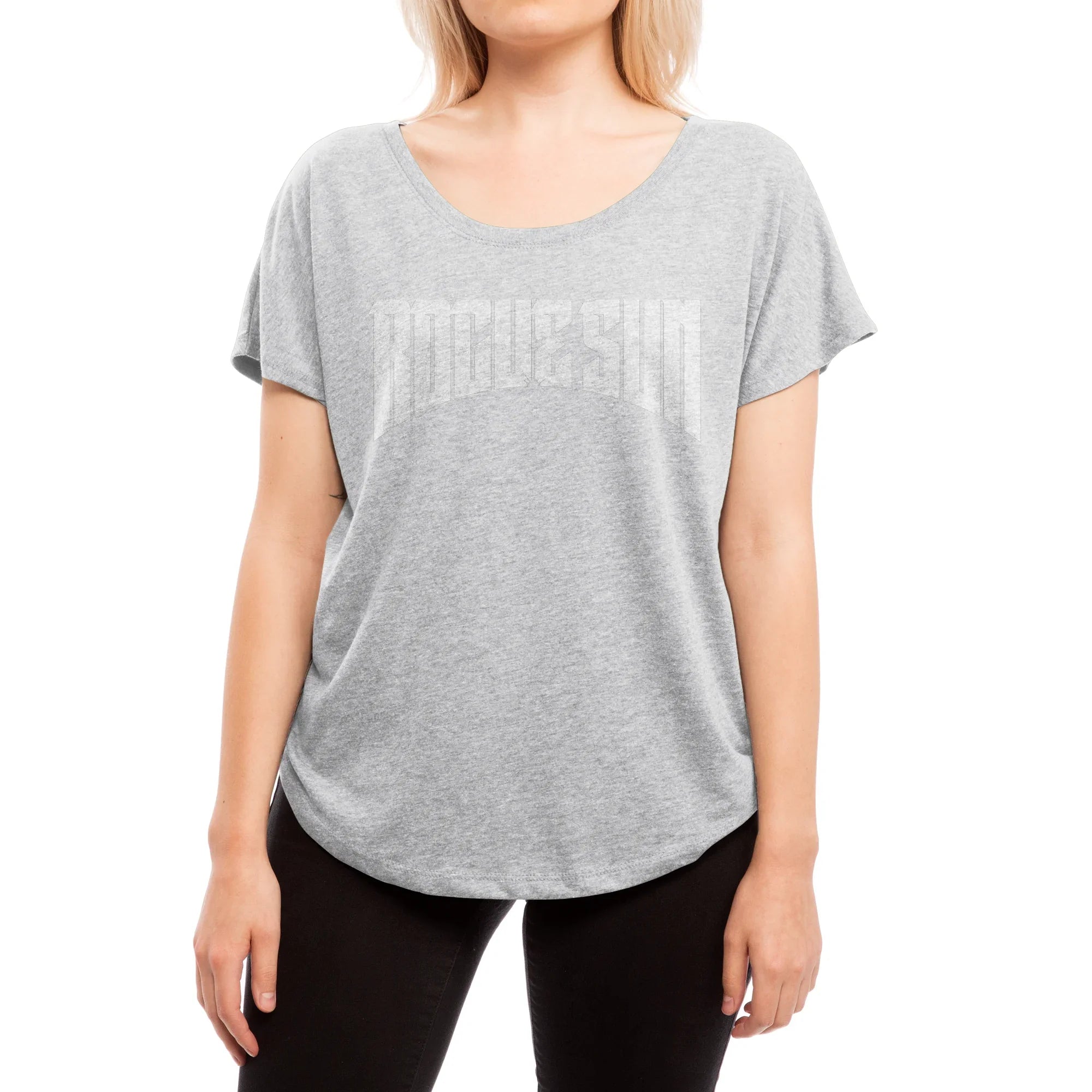 Rogue Sun Logo (White) — Womens Scoop Neck