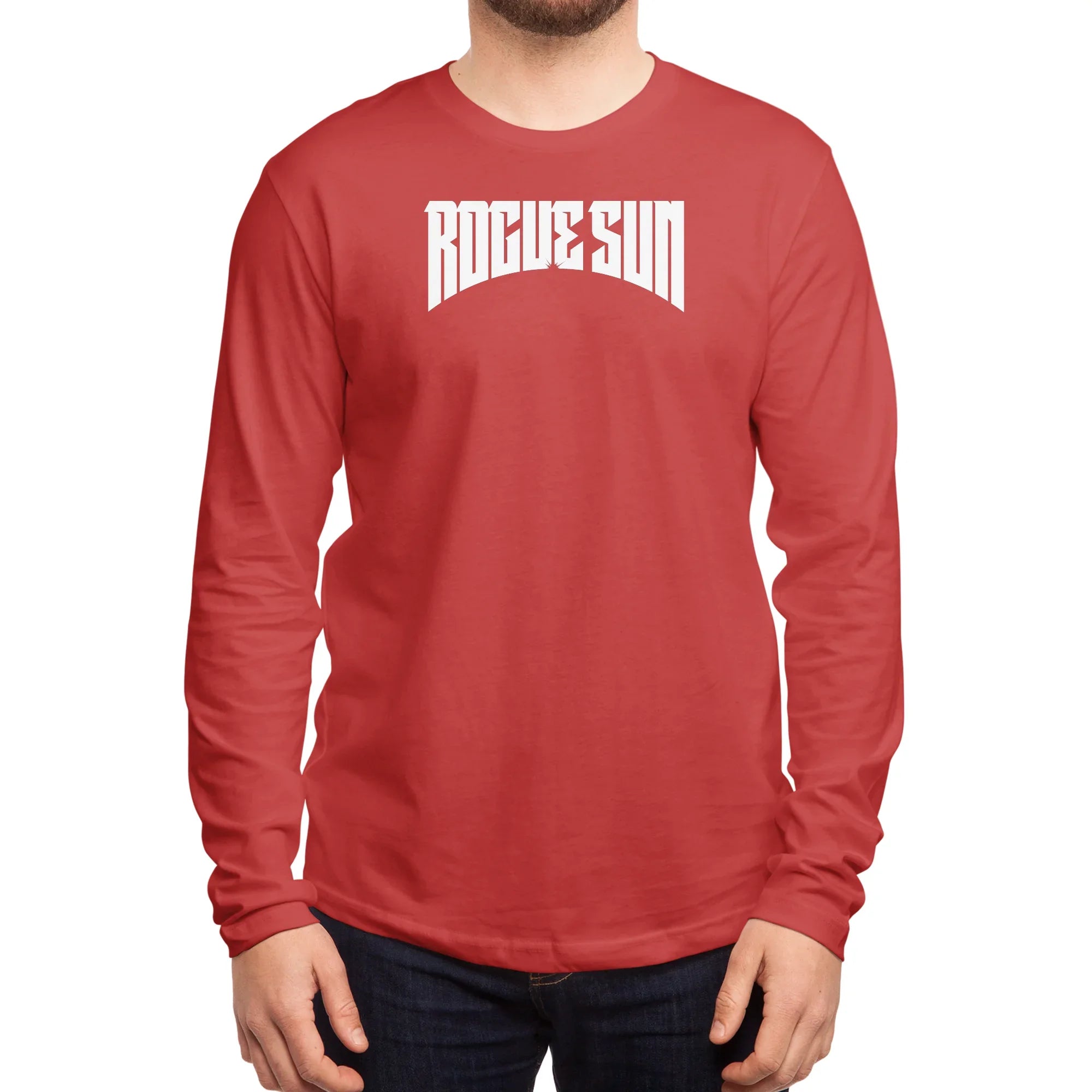 Rogue Sun Logo (White) — Mens Longsleeve T Shirt